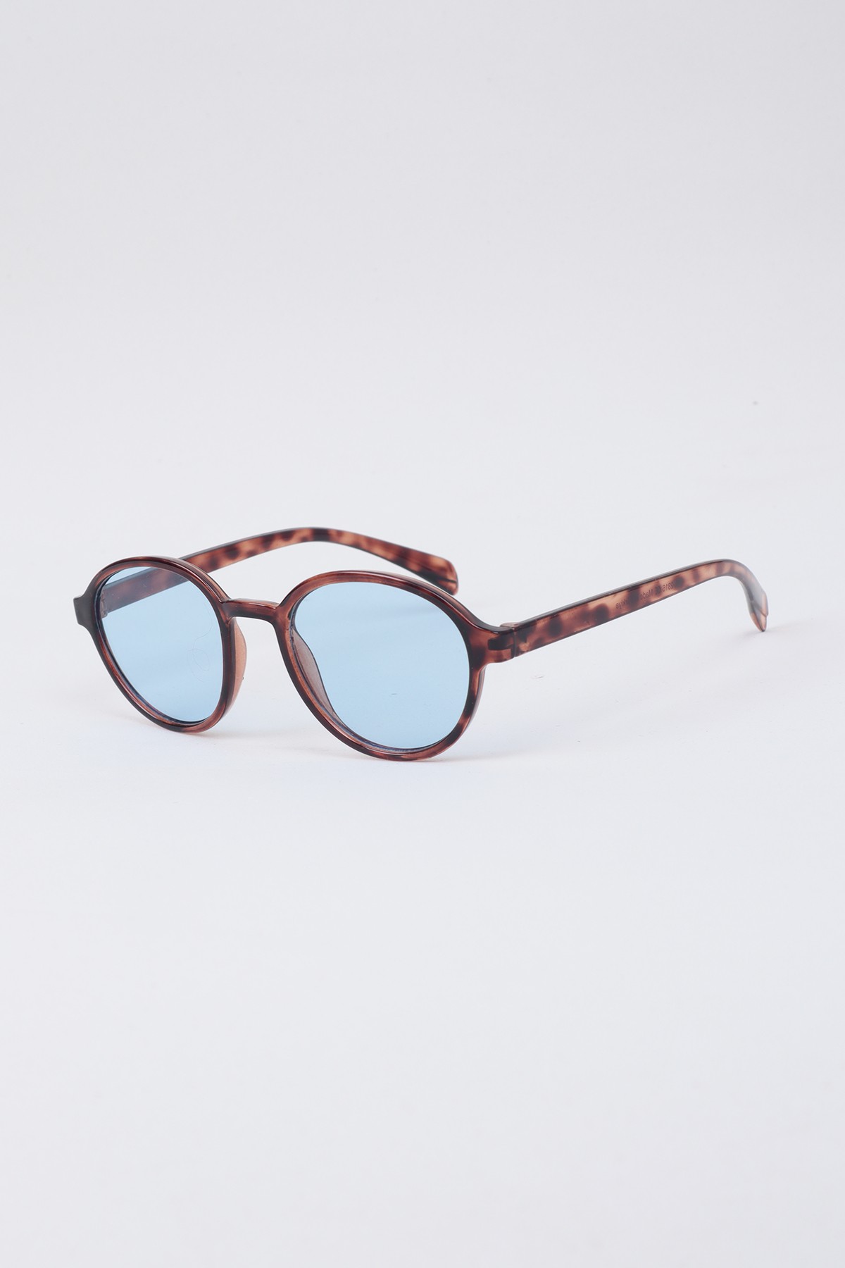 Narella Mavi Cam Leopar Çerçve Oval Unisex Güneş Gözlüğü