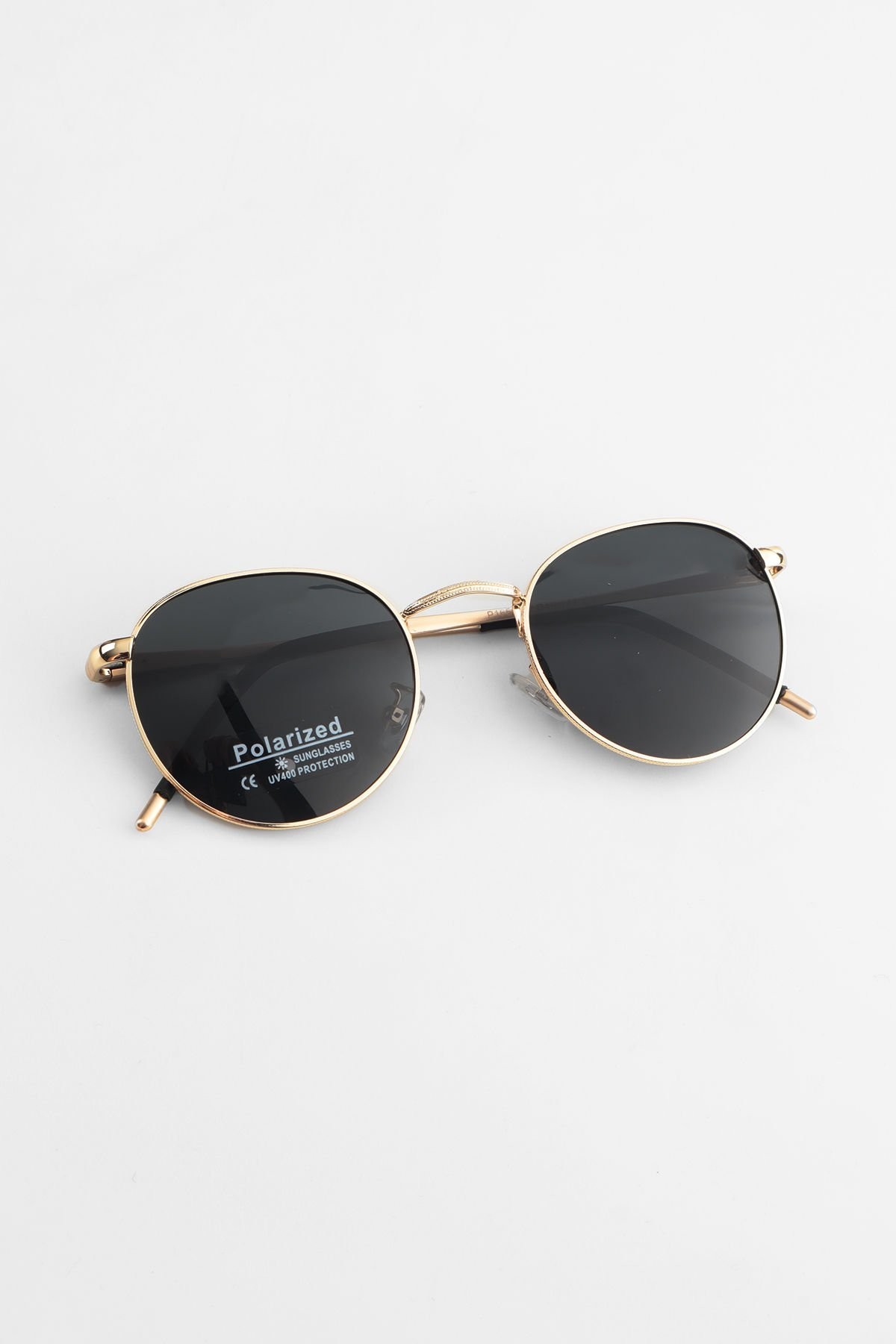 Roux Oval Polarize Metal Güneş Gözlüğü - Gold Siyah