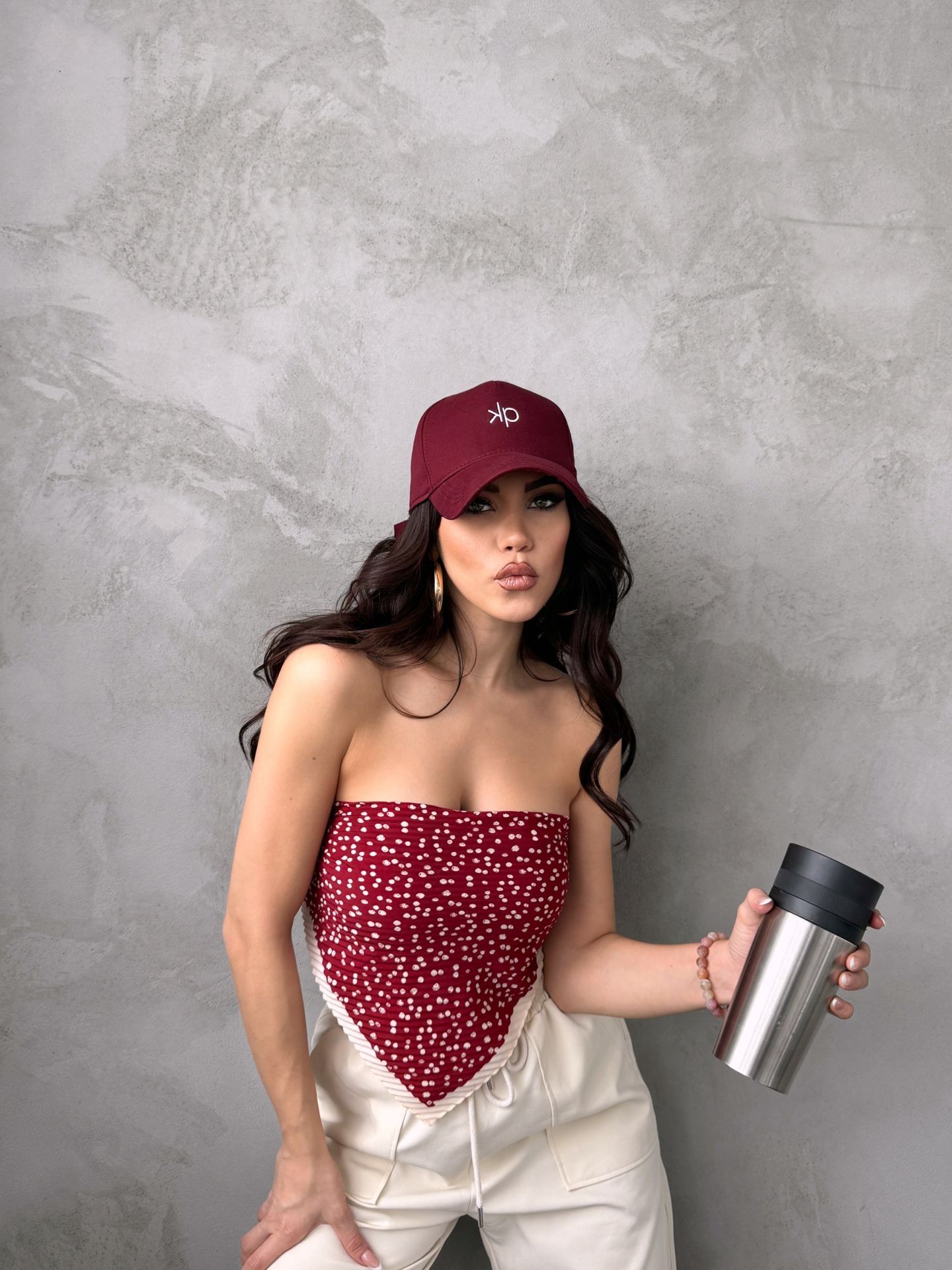 Kapin Kp Nakışlı Baseball Cap Şapka - Bordo