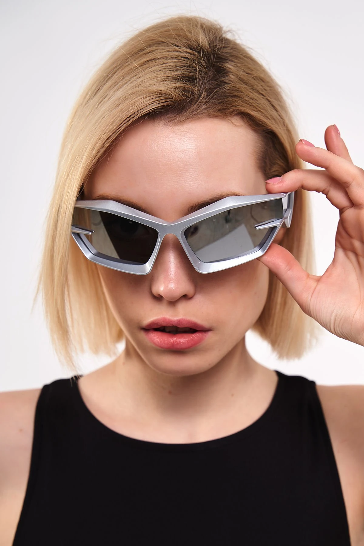 Matte Tasarım Spor Güneş Gözlüğü - Gri Aynalı