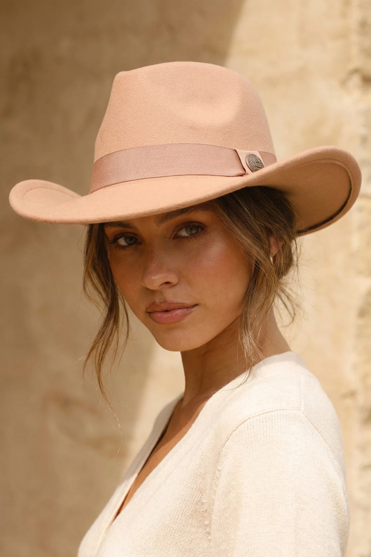 Vizon Kovboy Fötr Şapka