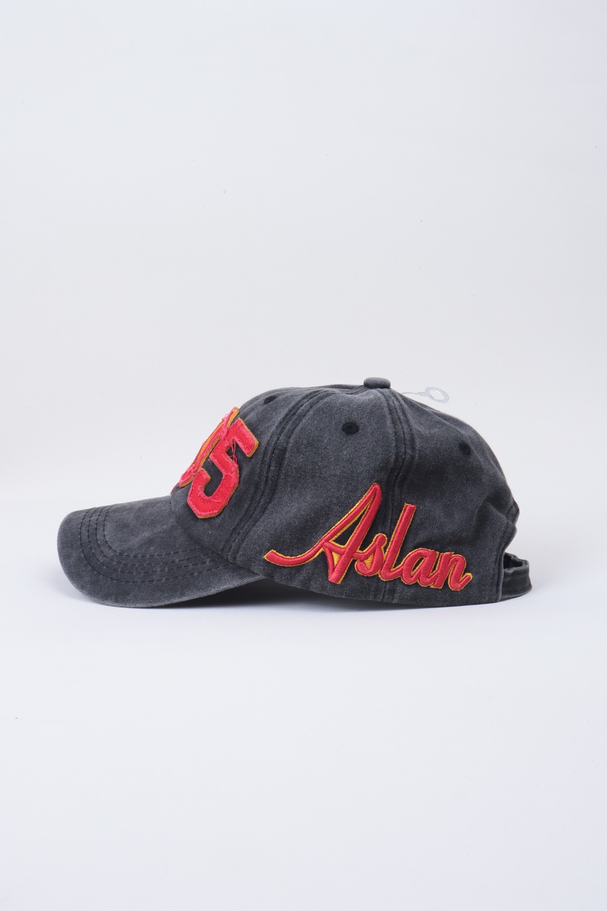 1905 Aslan Yazılı Eskitme Premium Unisex Şapka - Füme