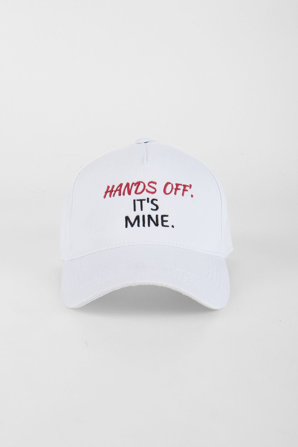 hands off it's mine Yazılı Nakışlı Baseball Cap Şapka - Beyaz