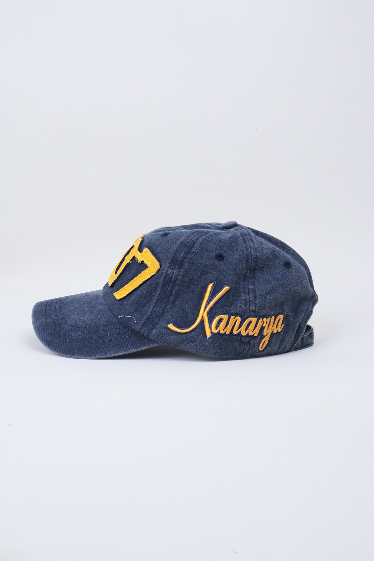 1907 Kanarya Yazılı Eskitme Premium Unisex Şapka - Lacivert
