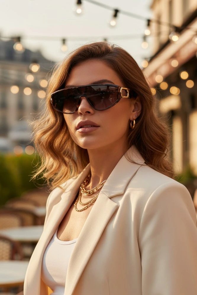 Darian Dikdörtgen Çerçeve Güneş Gözlüğü - Leopar