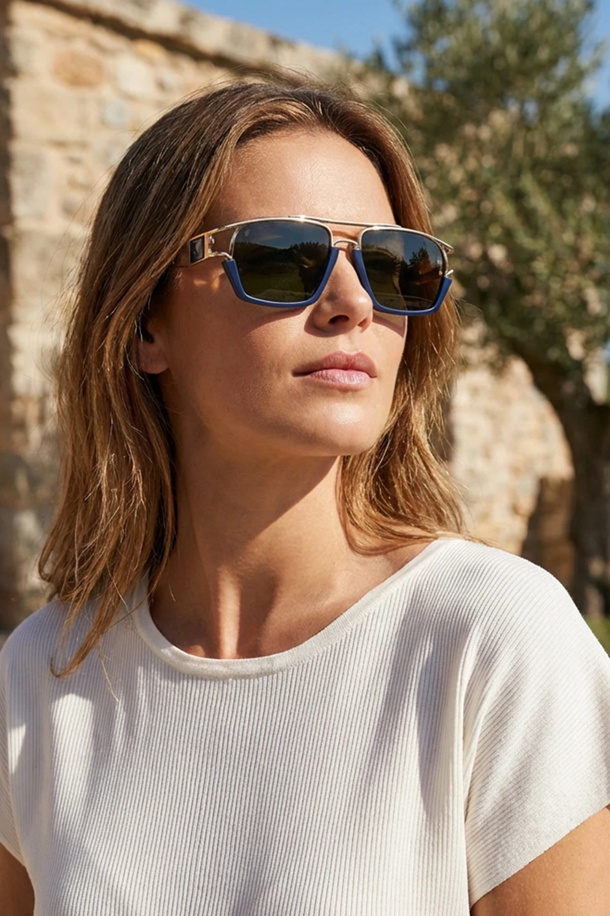 Unread Metal Detaylı Güneş Gözlüğü - Lacivert Yeşil