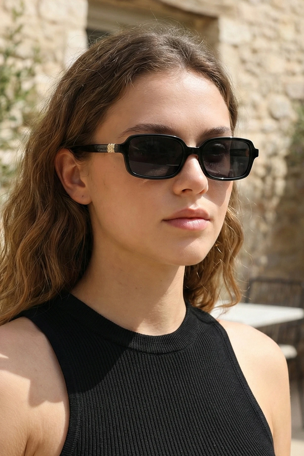 Mino Minimal Dikdörtgen Güneş Gözlüğü - Siyah