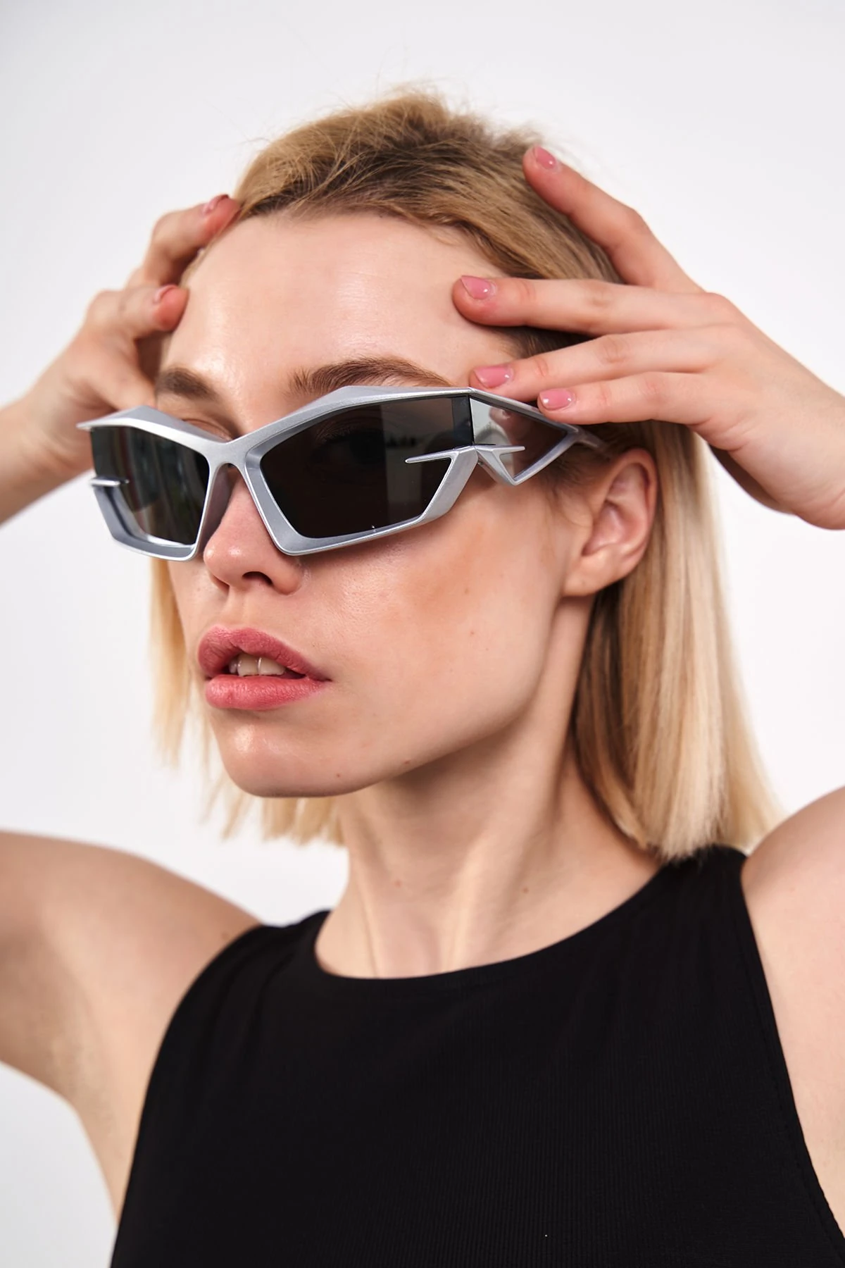 Matte Tasarım Spor Güneş Gözlüğü - Gri Aynalı