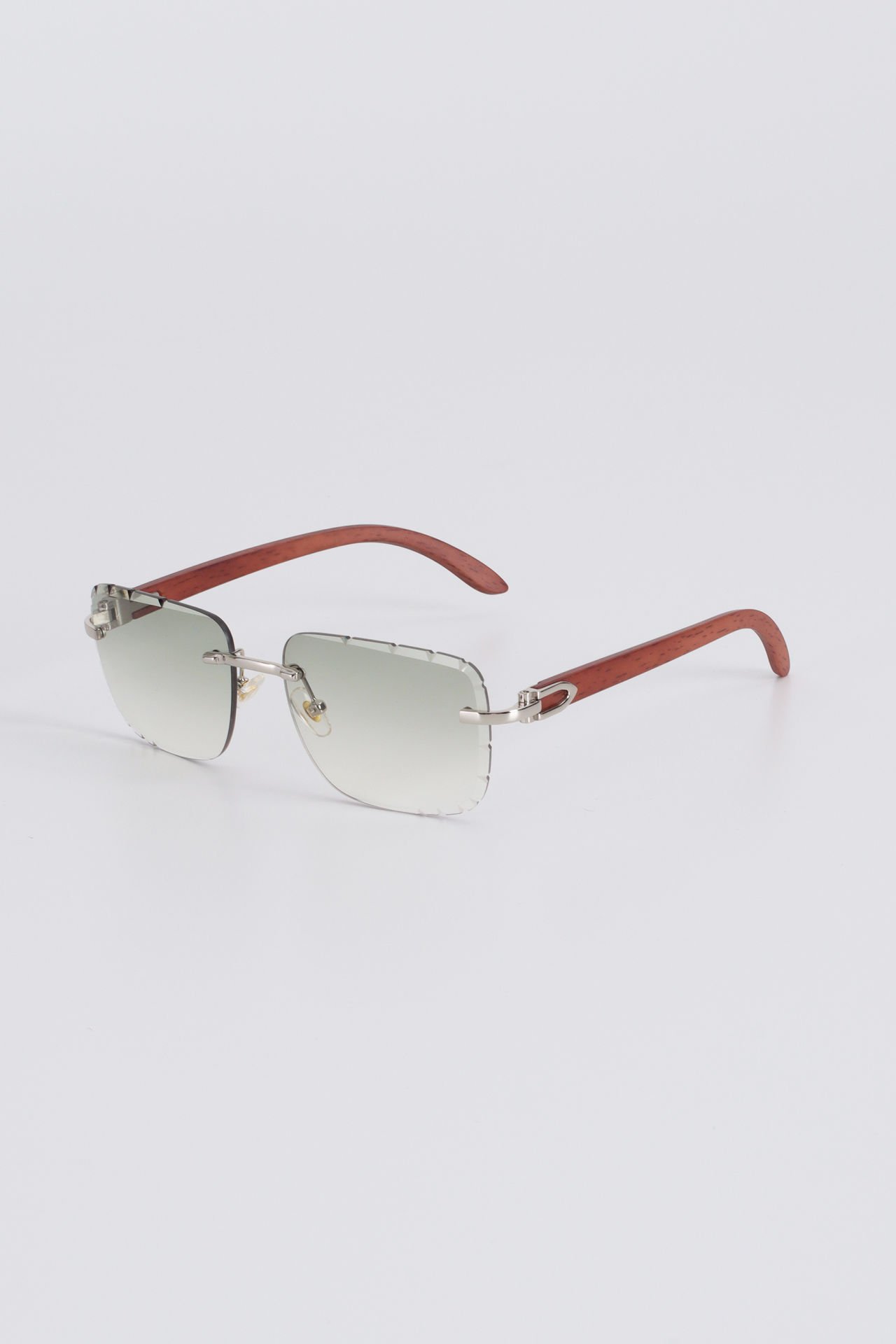 Hulls Kristal Kesim Ahşap Detaylı Güneş Gözlüğü - Yeşil