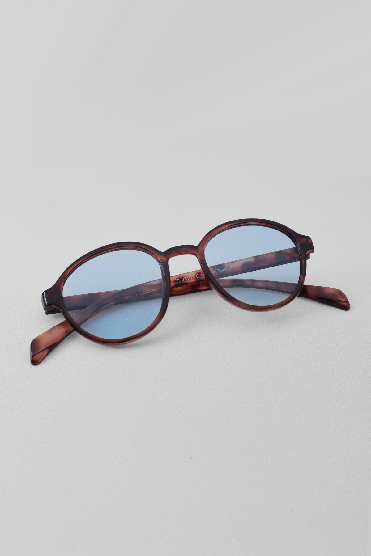 Narella Mavi Cam Leopar Çerçve Oval Unisex Güneş Gözlüğü
