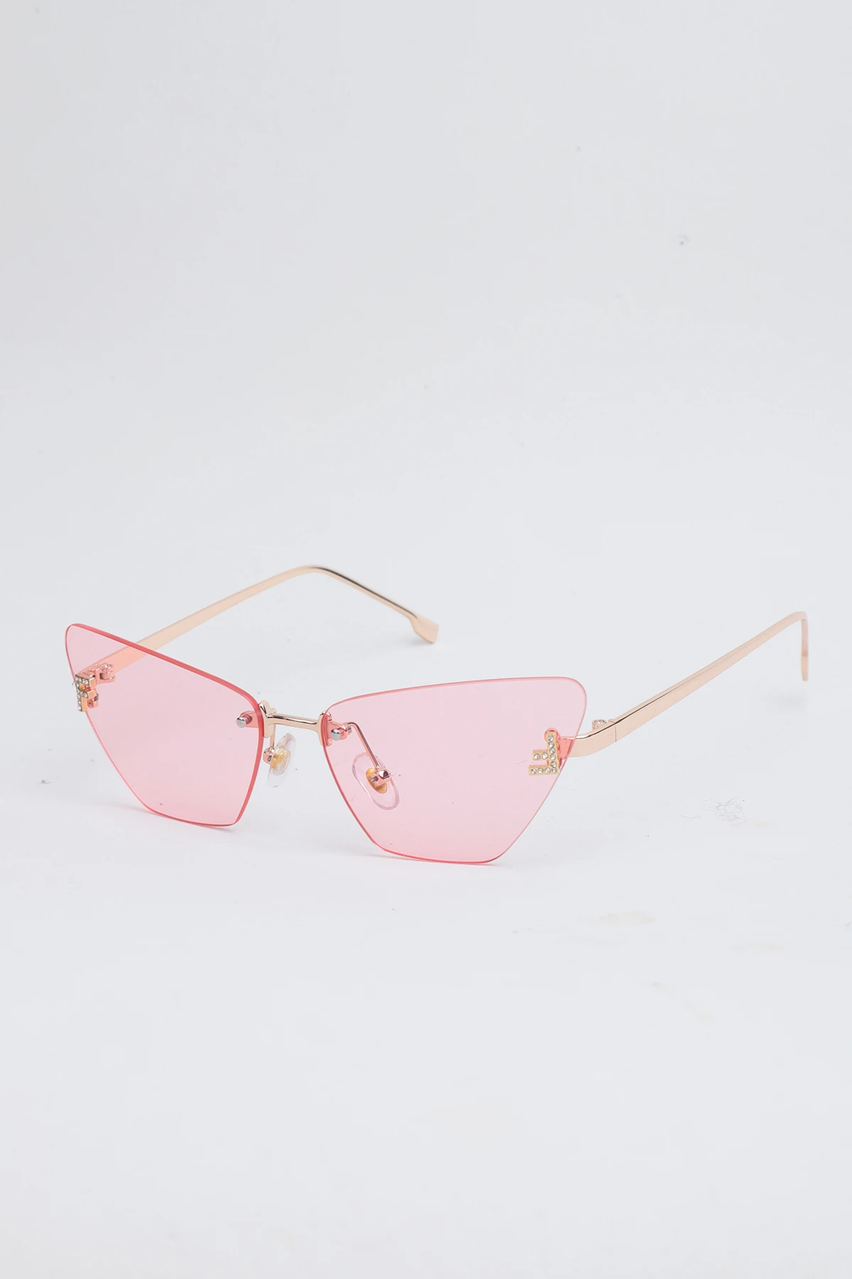 Solvix Cateye Çerçevesiz Tasarım Kadın Güneş Gözlüğü - Pembe