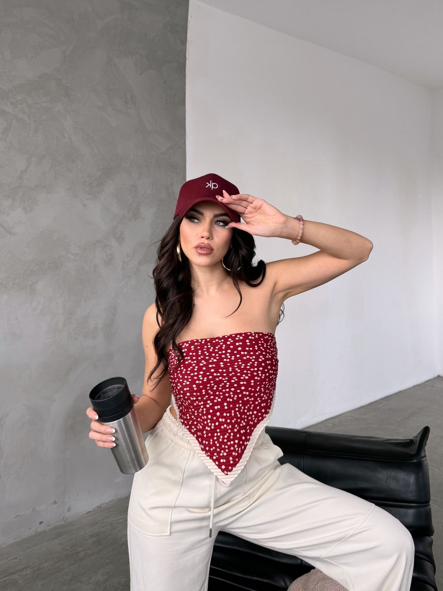 Kapin Kp Nakışlı Baseball Cap Şapka - Bordo