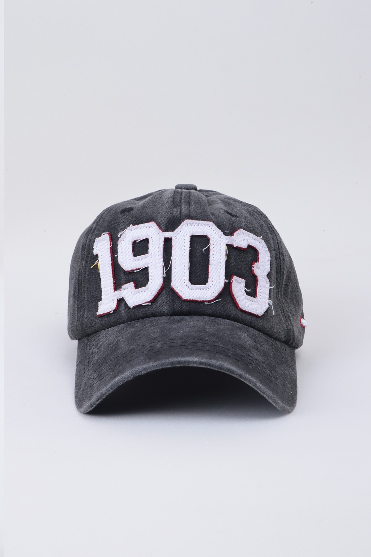 1903 Kartal Yazılı Eskitme Premium Unisex Şapka - Füme