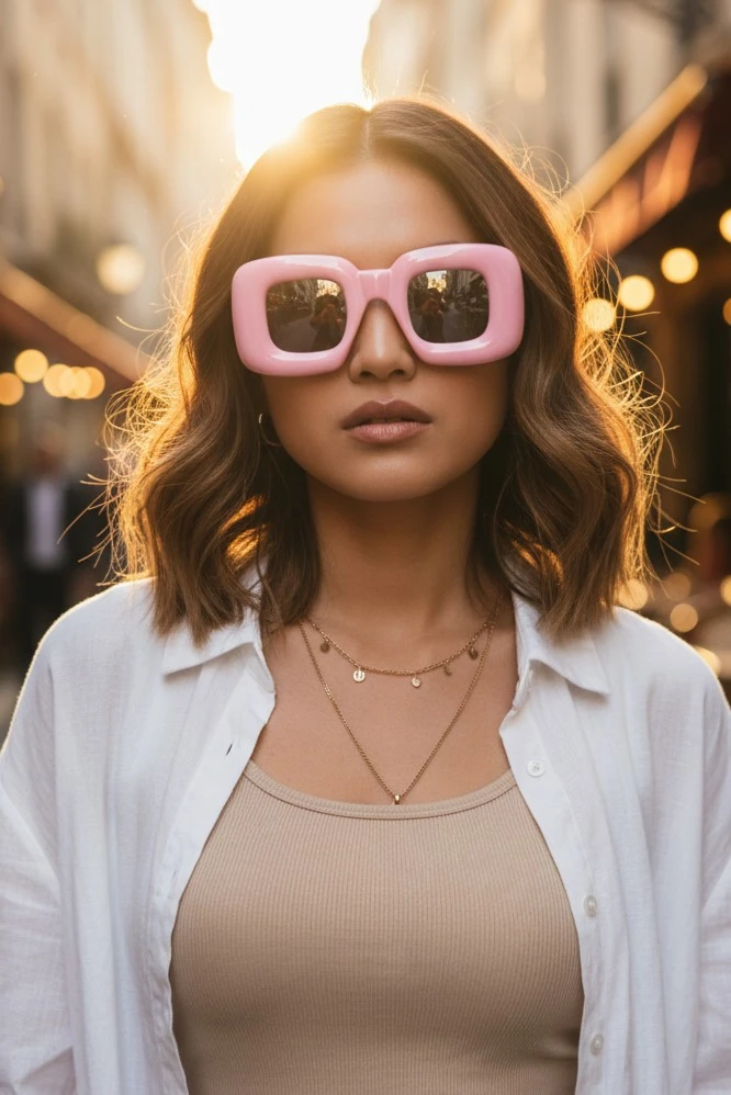 Ballon Kare Pembe Güneş Gözlüğü