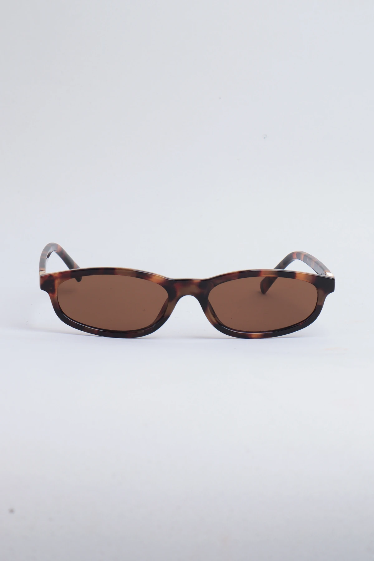 Melon Geometrik İnce Güneş Gözlüğü - Leopar