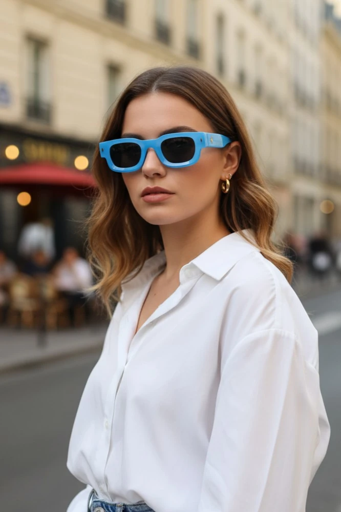 Patricia Dikdörtgen Güneş Gözlüğü - Mavi