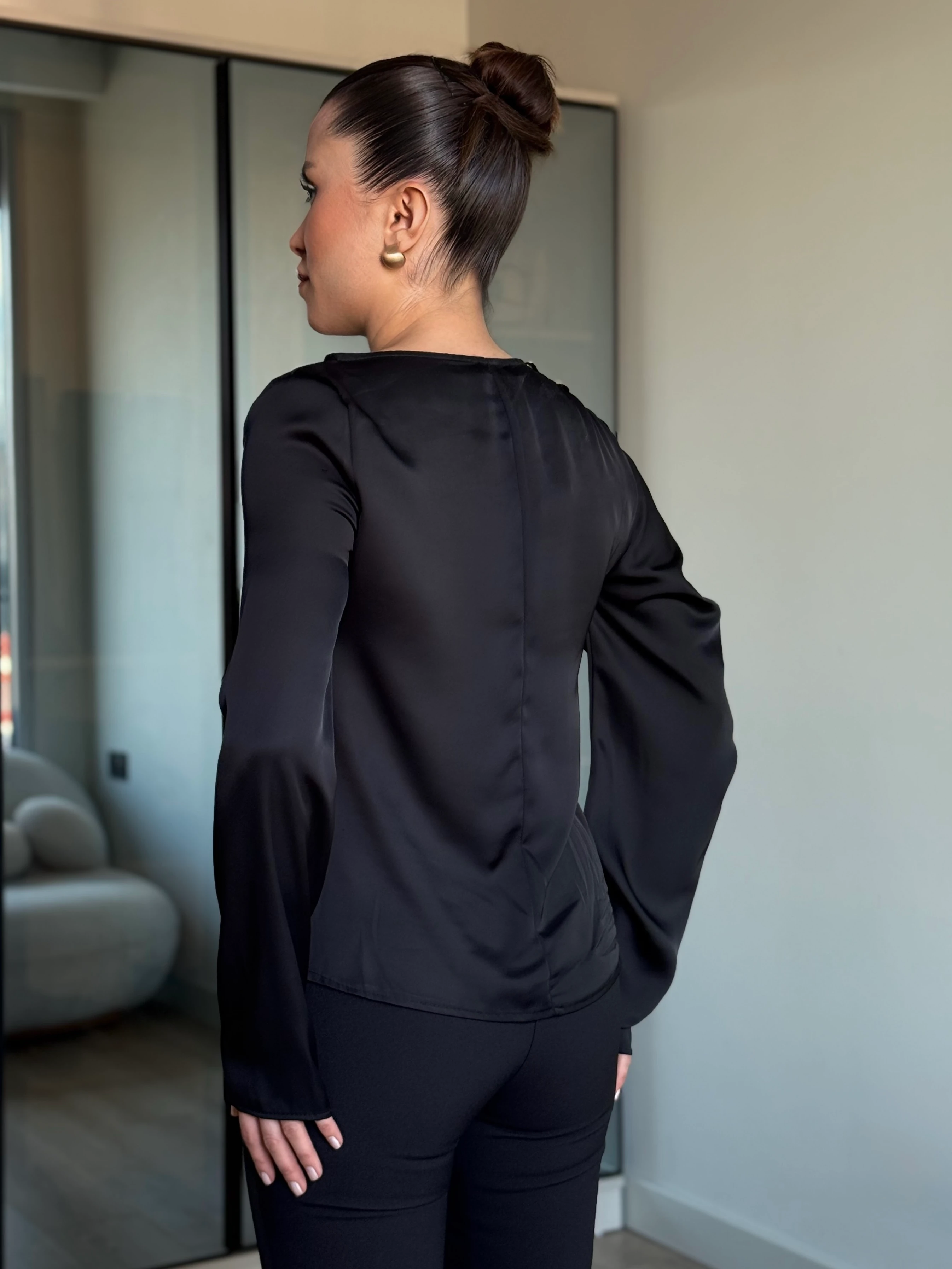 Saten Tokalı Gömlek