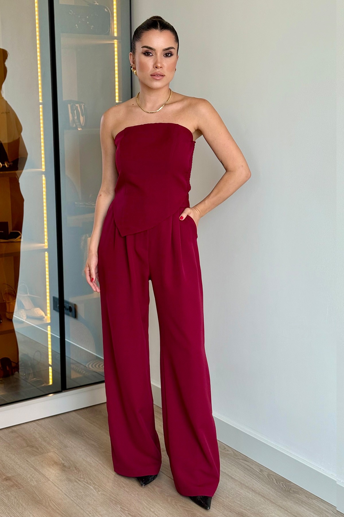 3'Lü Set Takım - Bordo