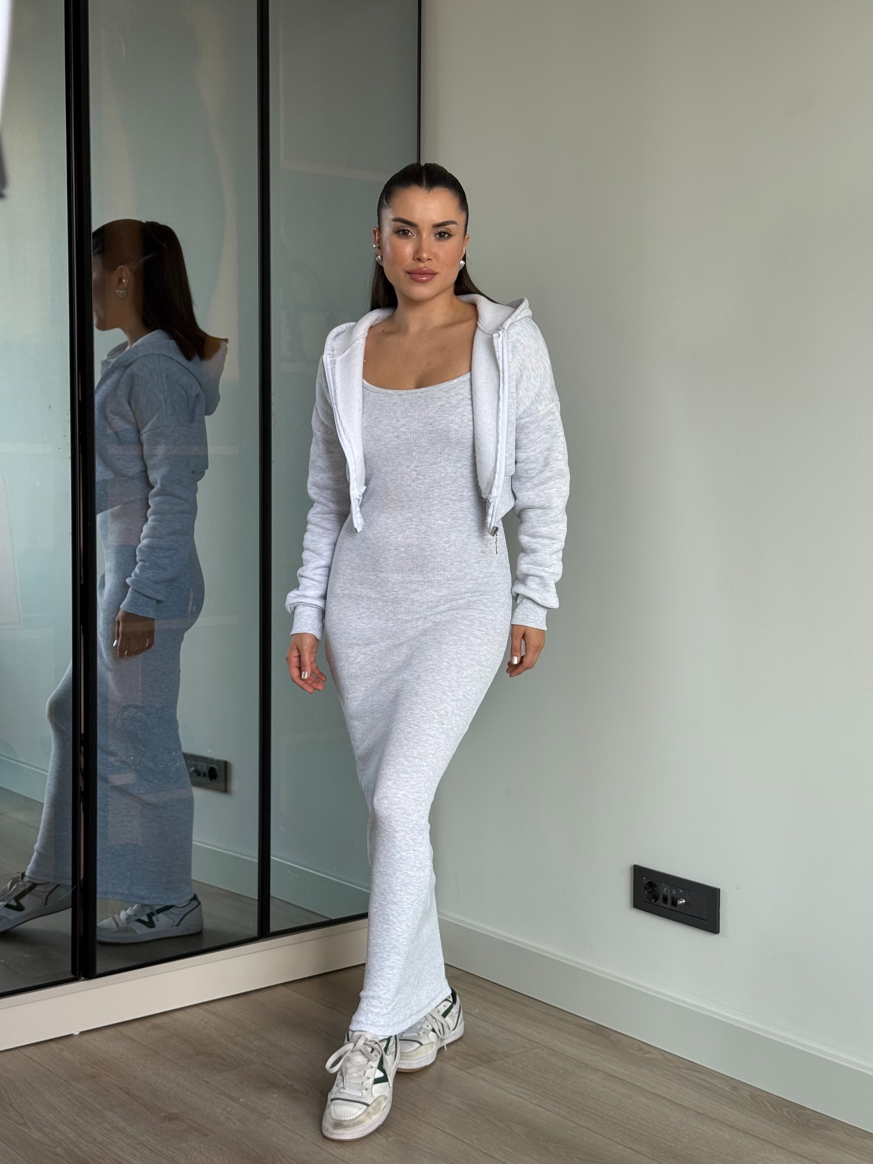 Elbise-Hırka Takım  - Gri