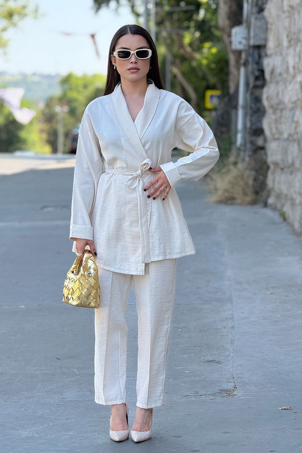 Kimono Takım - krem