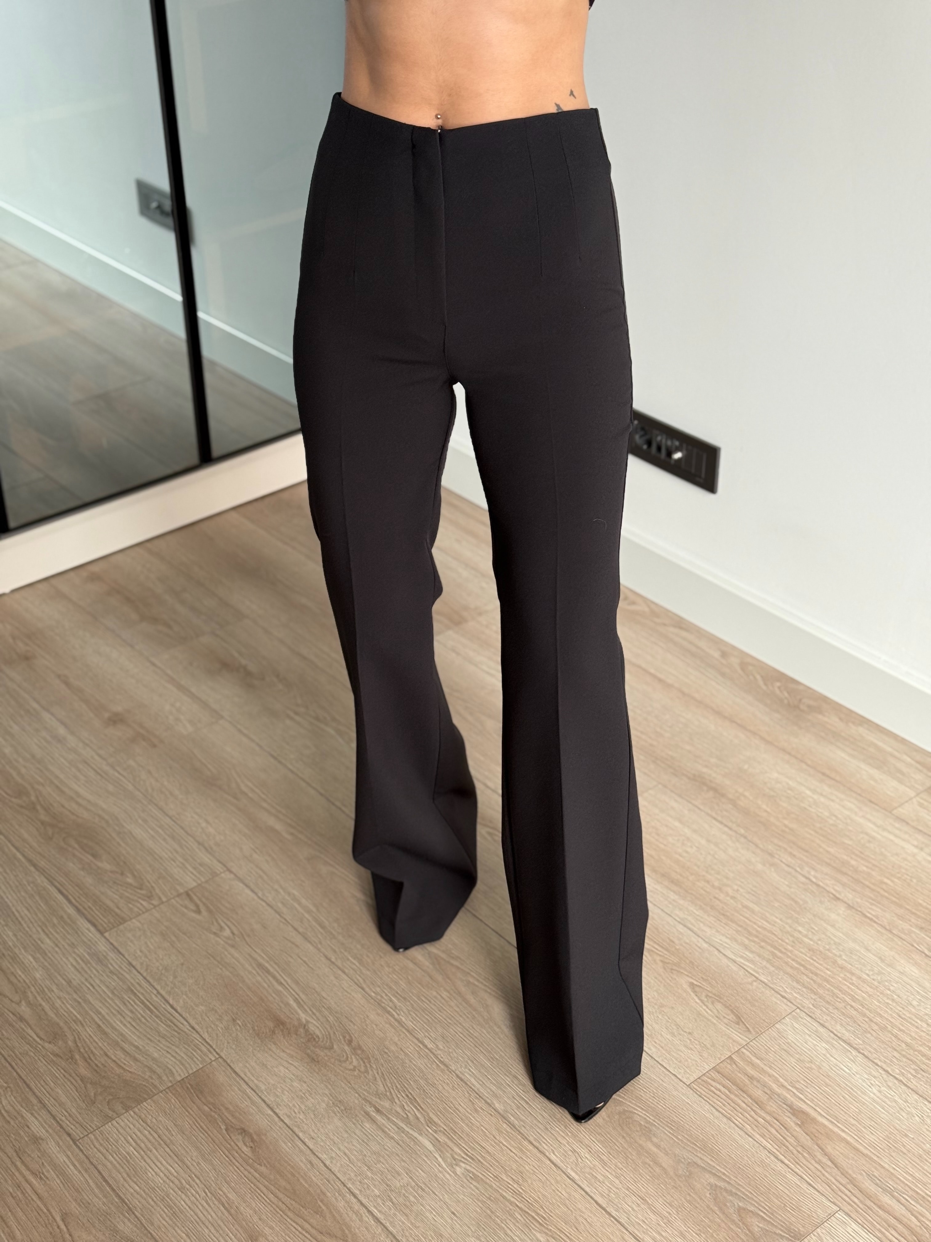 Yüksek Bel Toparlayıcı Pantolon - Siyah