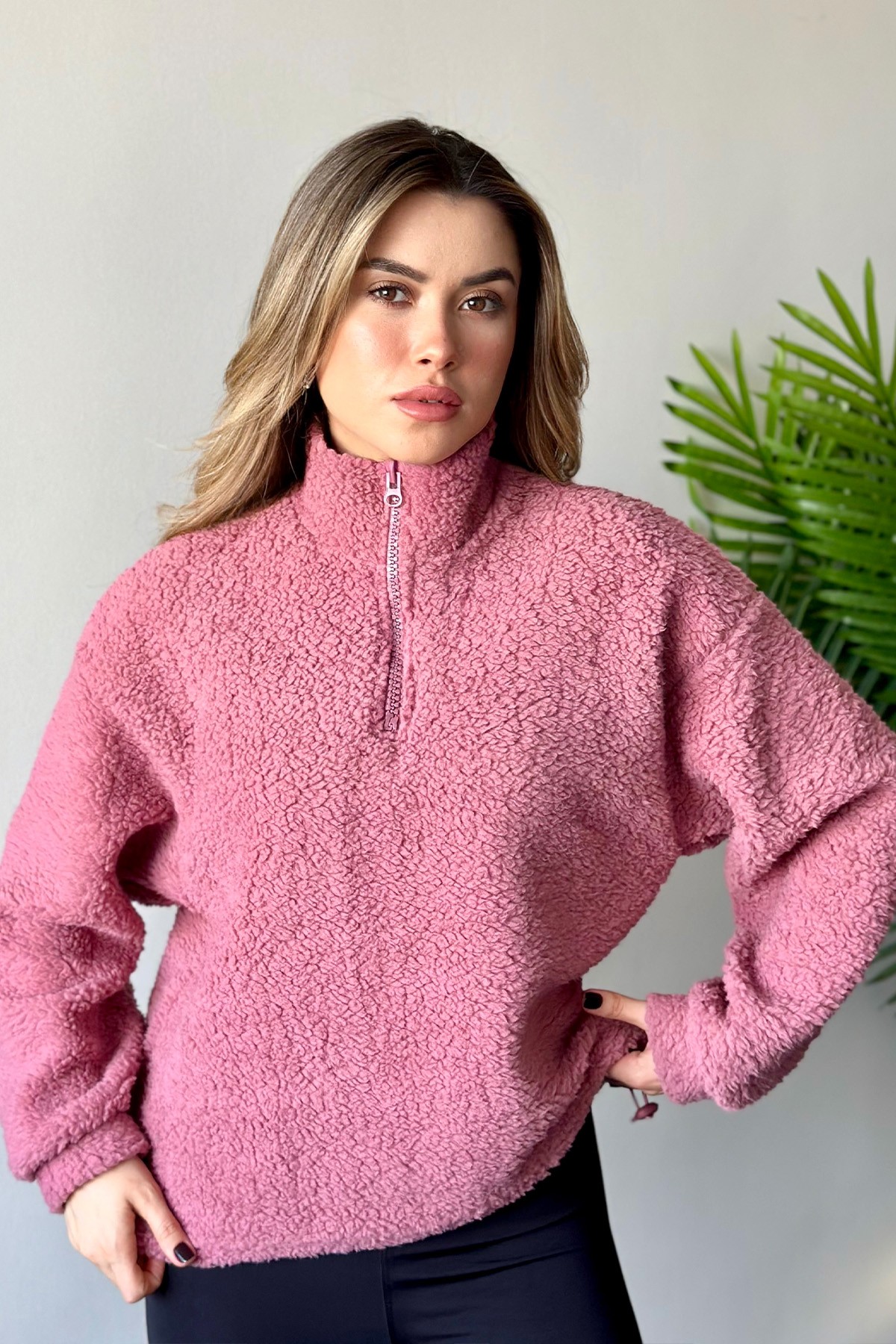 Peluş Sweat Pembe 