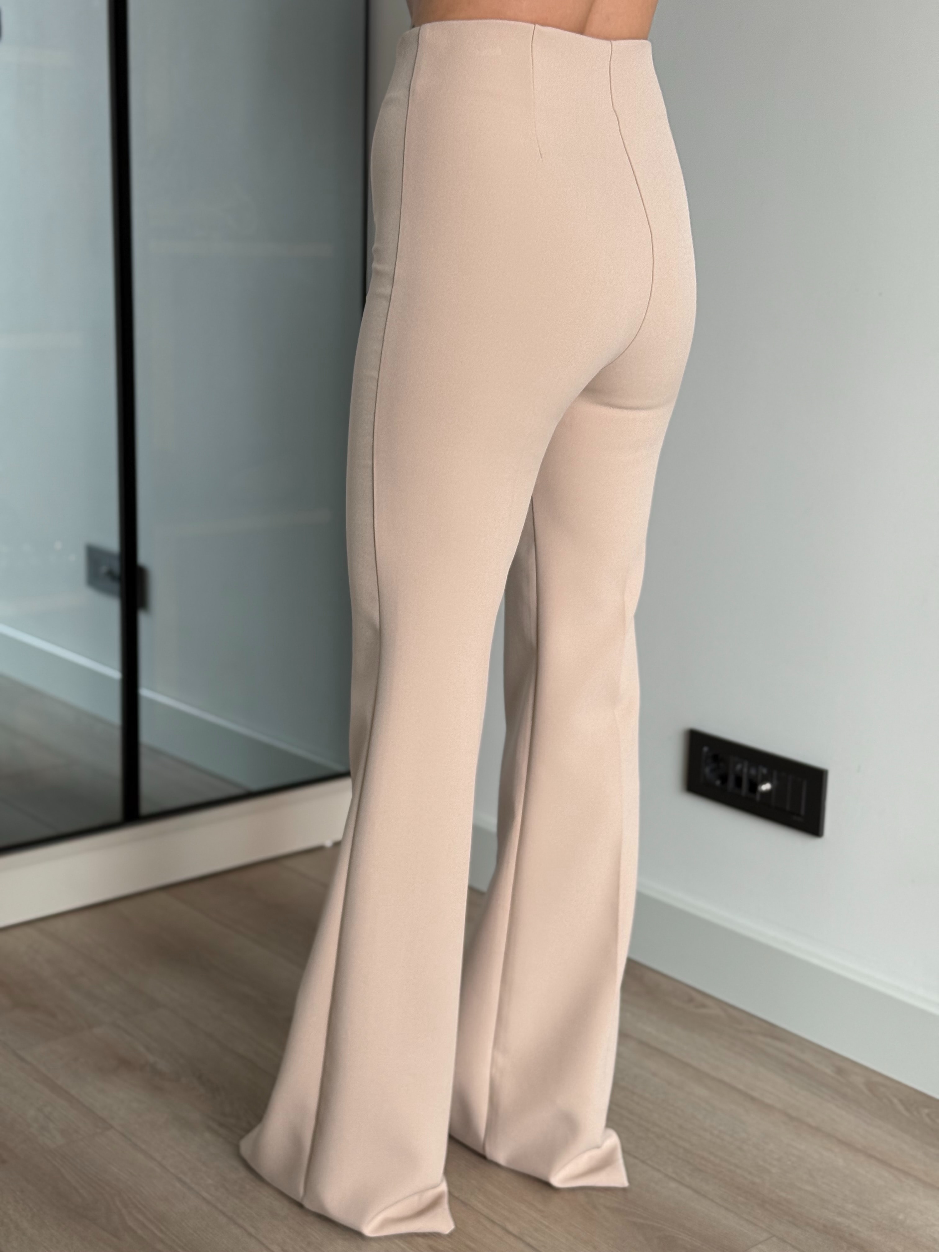 Yüksek Bel Toparlayıcı Pantolon - krem