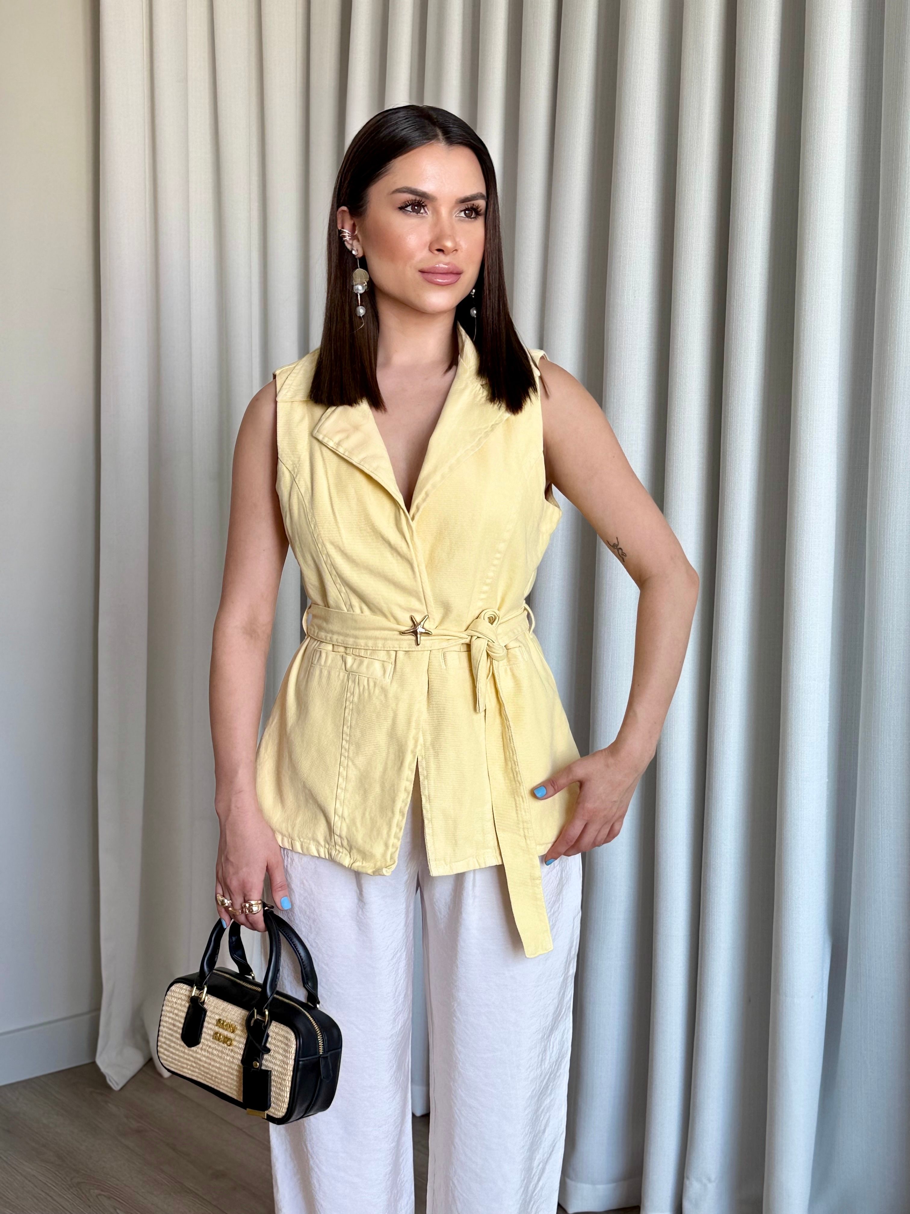 Gabardin Yelek - Sarı