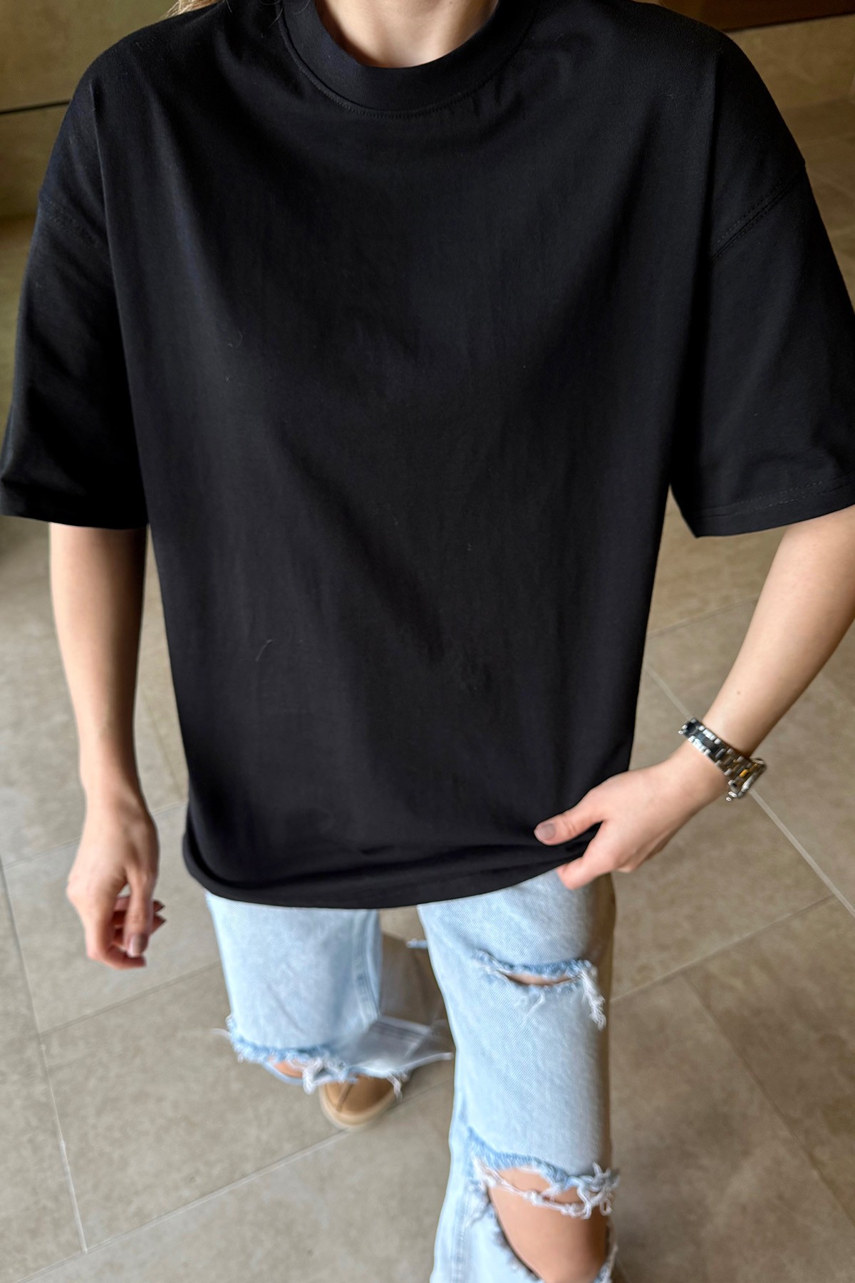 Oversize T-Shirt  - Siyah