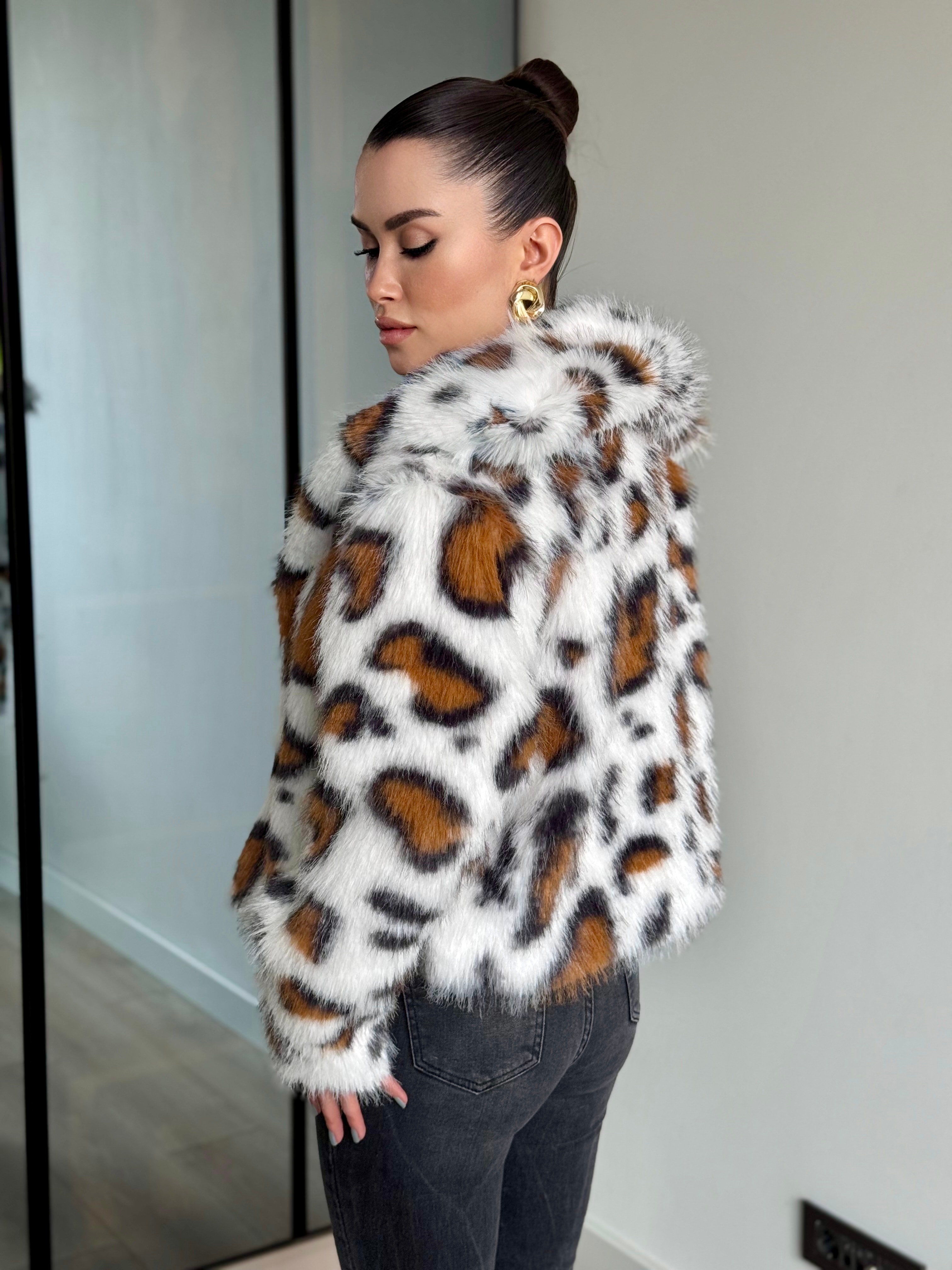 Desenli Kürk - turuncu