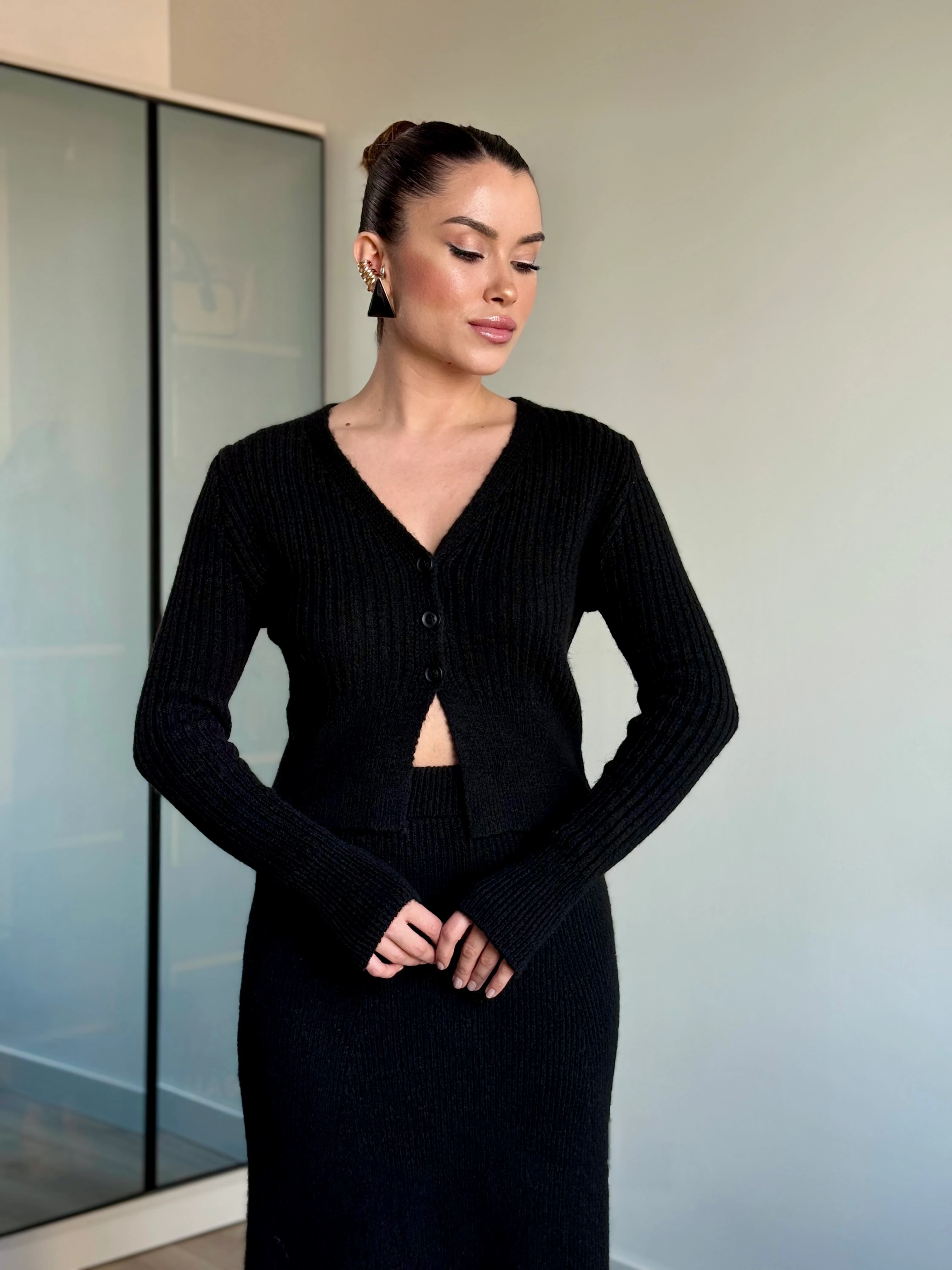 Triko Etek-Buz Takım - Siyah