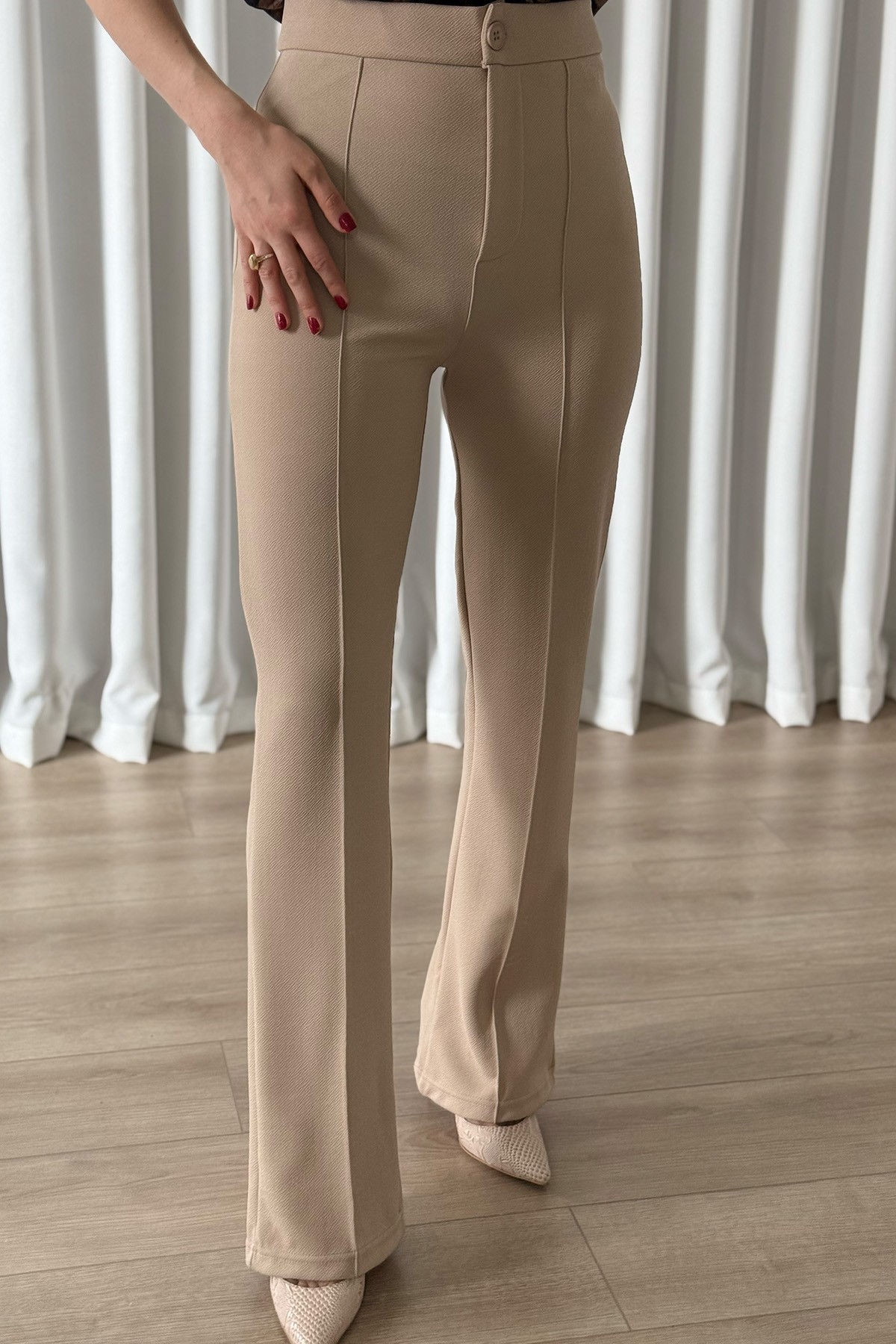 Çimalı Krep Pantolon - krem