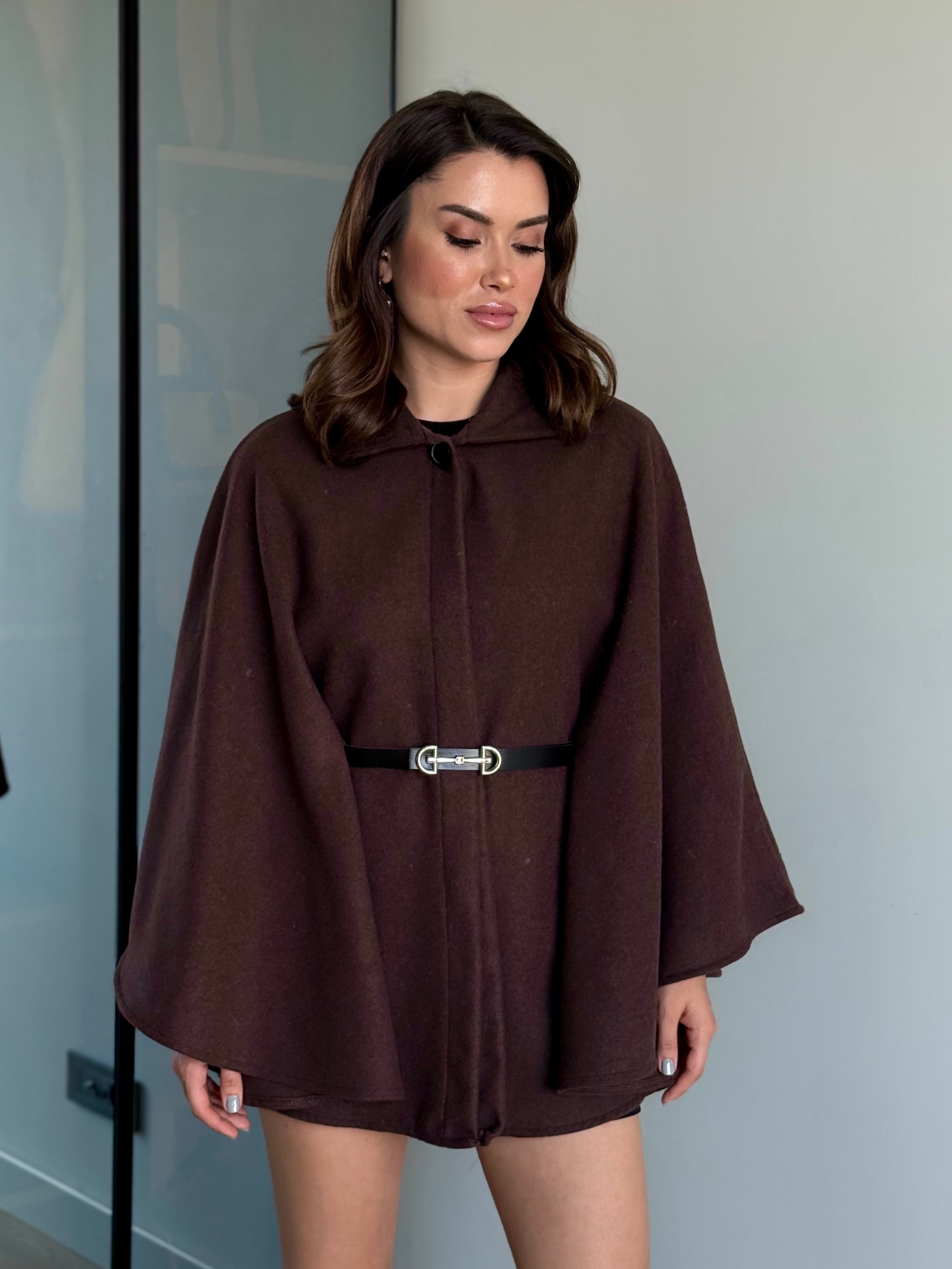Kemerli Yakalı Manço - kahverengi
