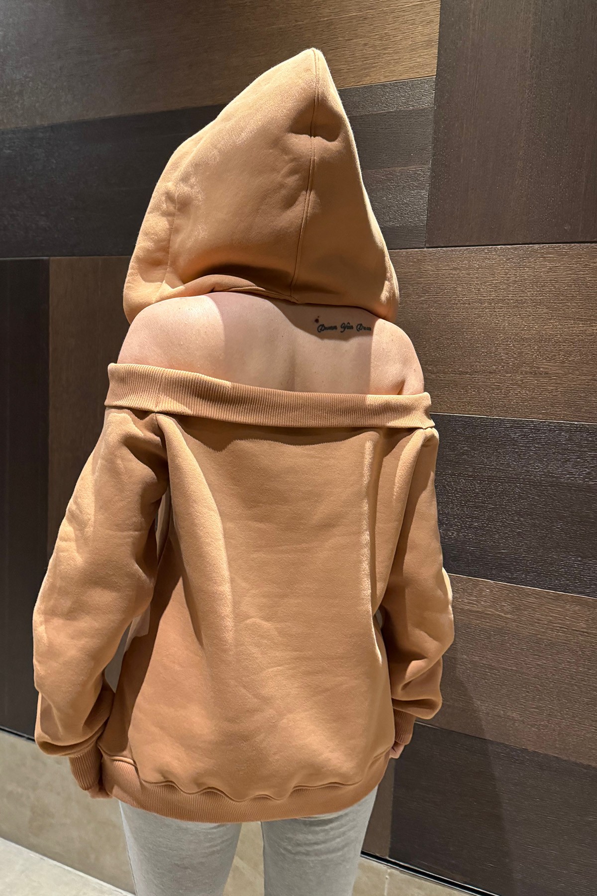 Kapüşonlu Sweatshirt - Hardal