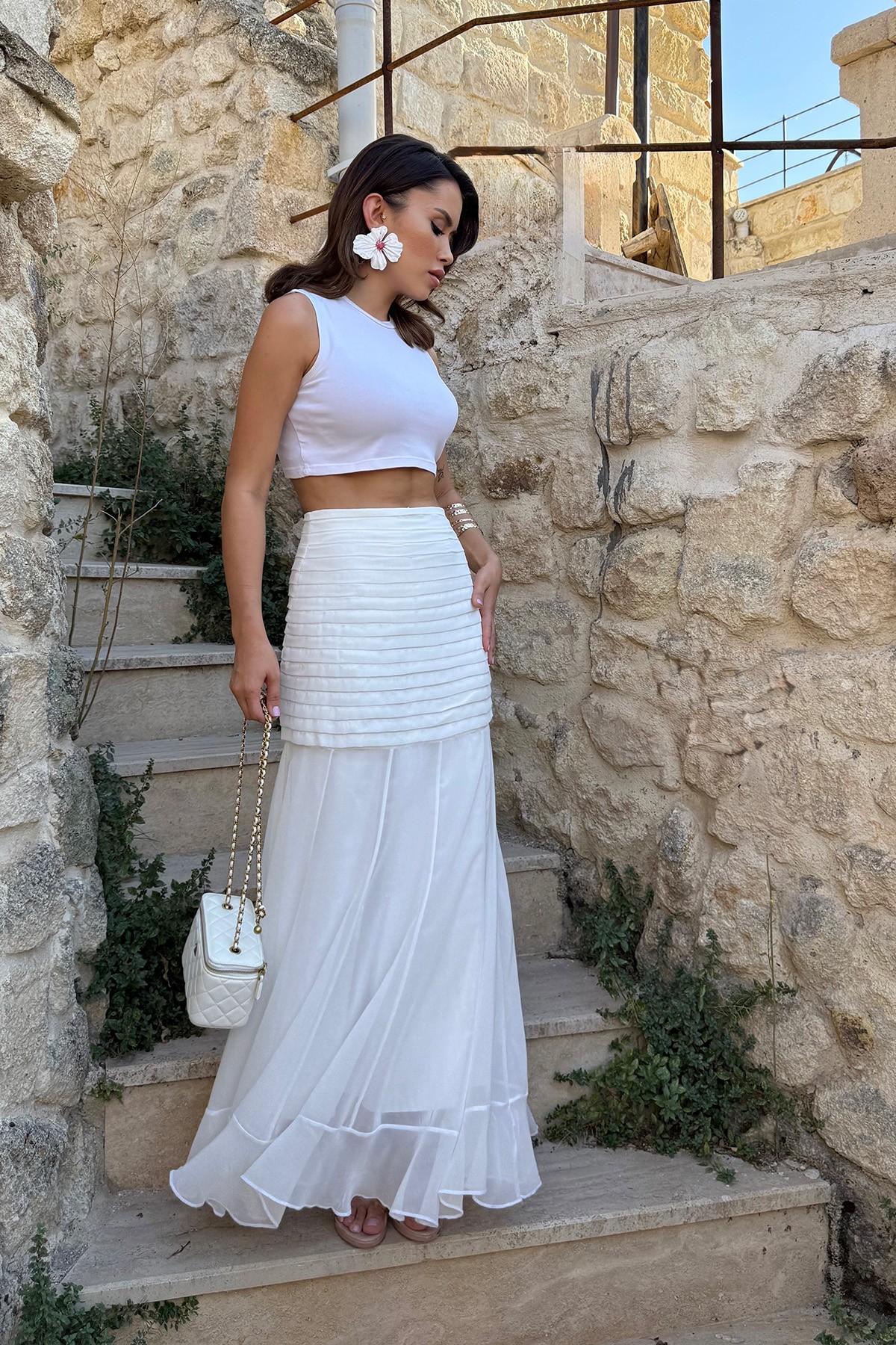 Floria Etek  - beyaz