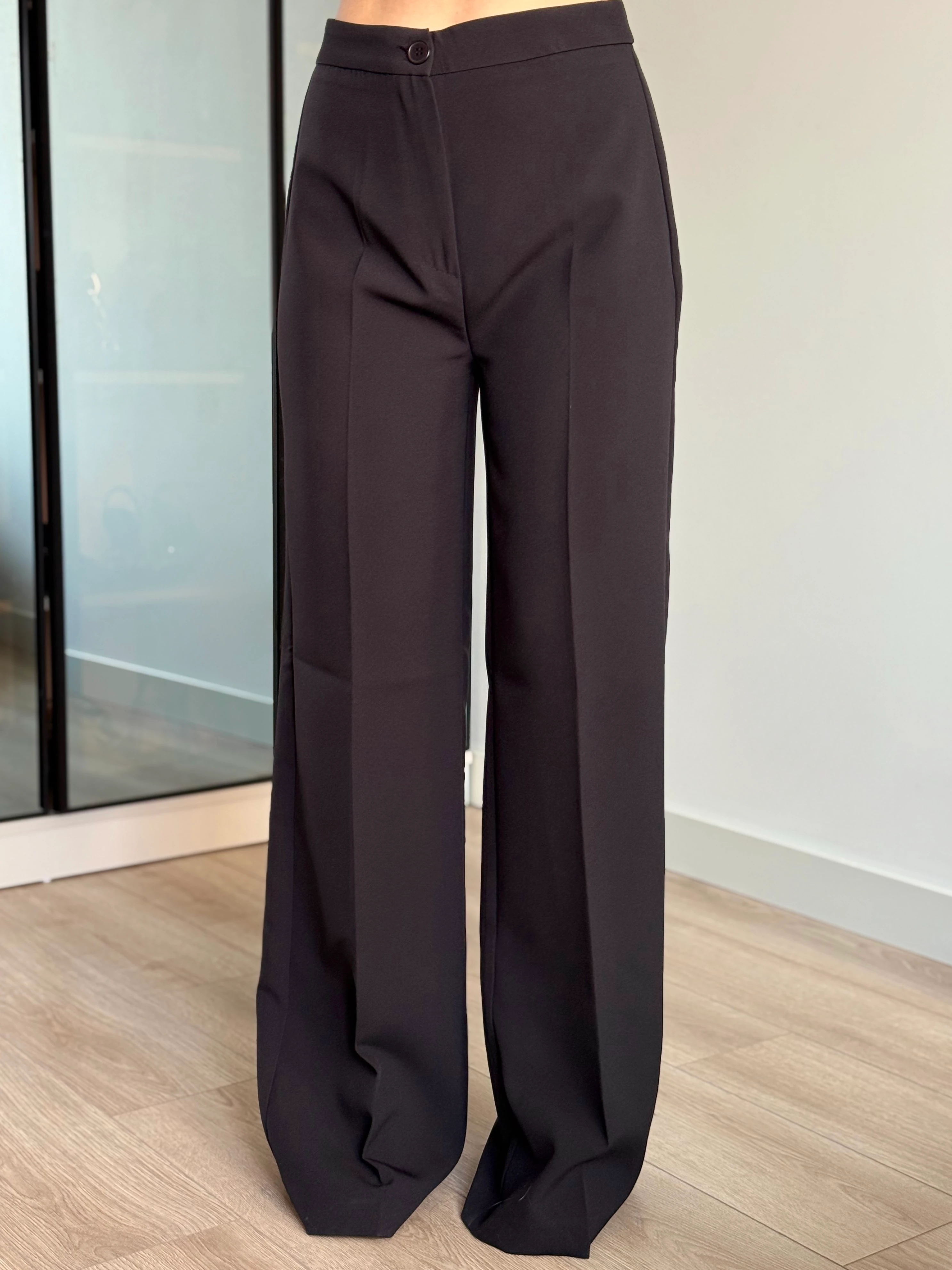 Yüksel Bel Palazzo Pantolon - Siyah