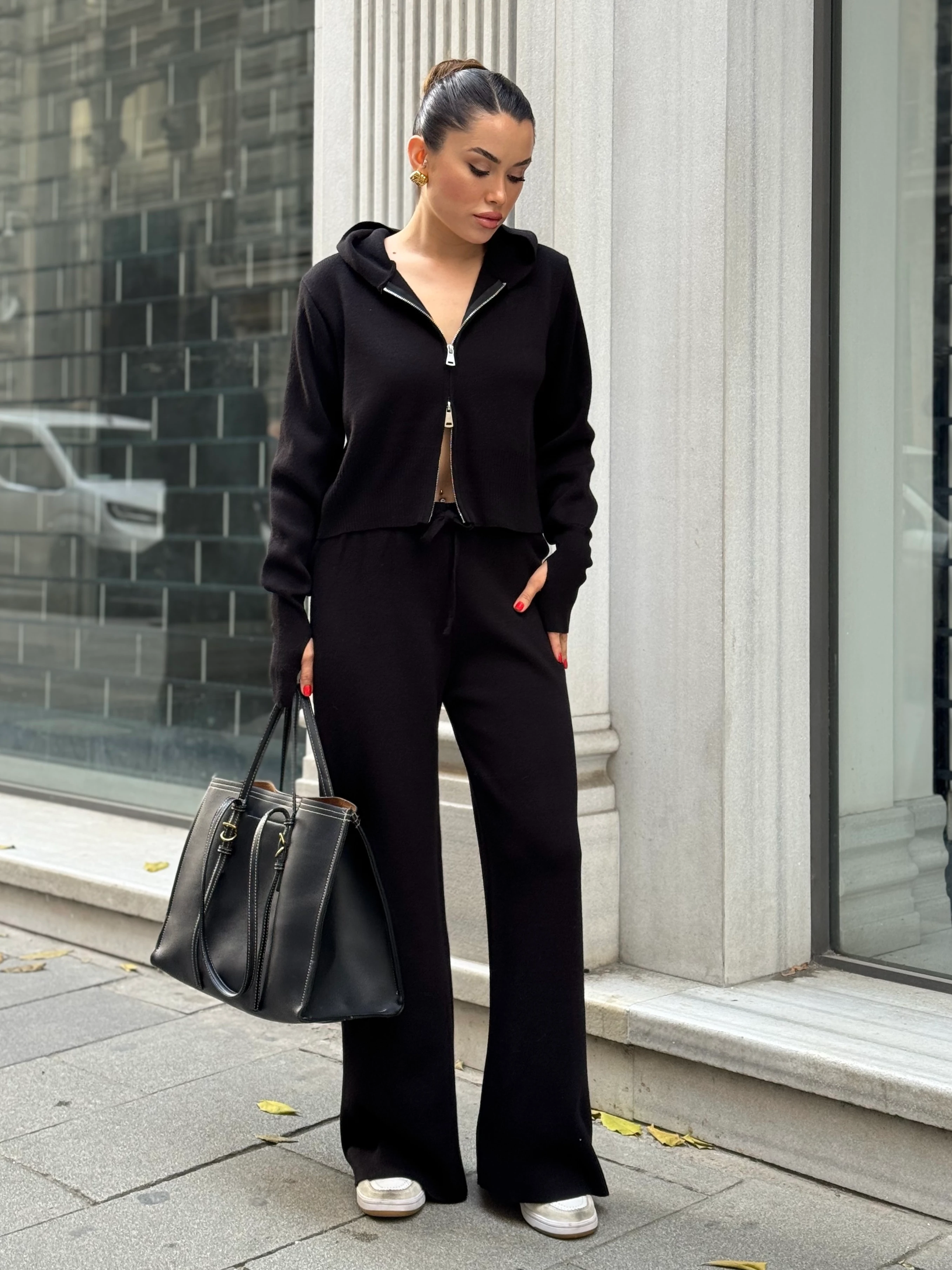 Premium Alt Üst Triko Takım - Siyah