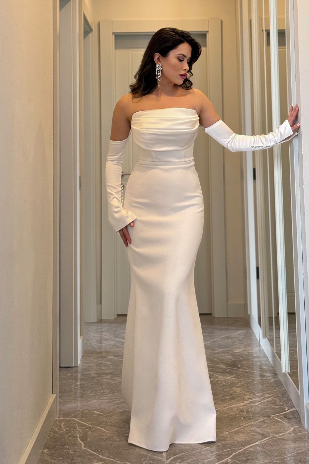 Premium Asarlı Davet Elbisesi