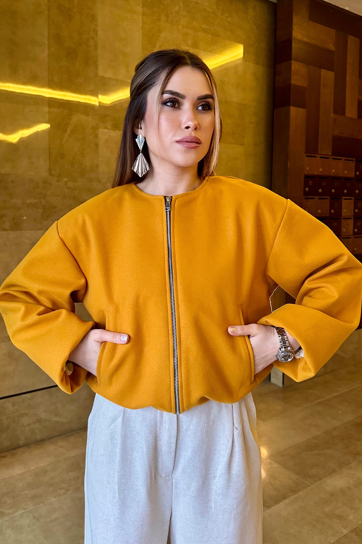 Kaşe Bomber Ceket