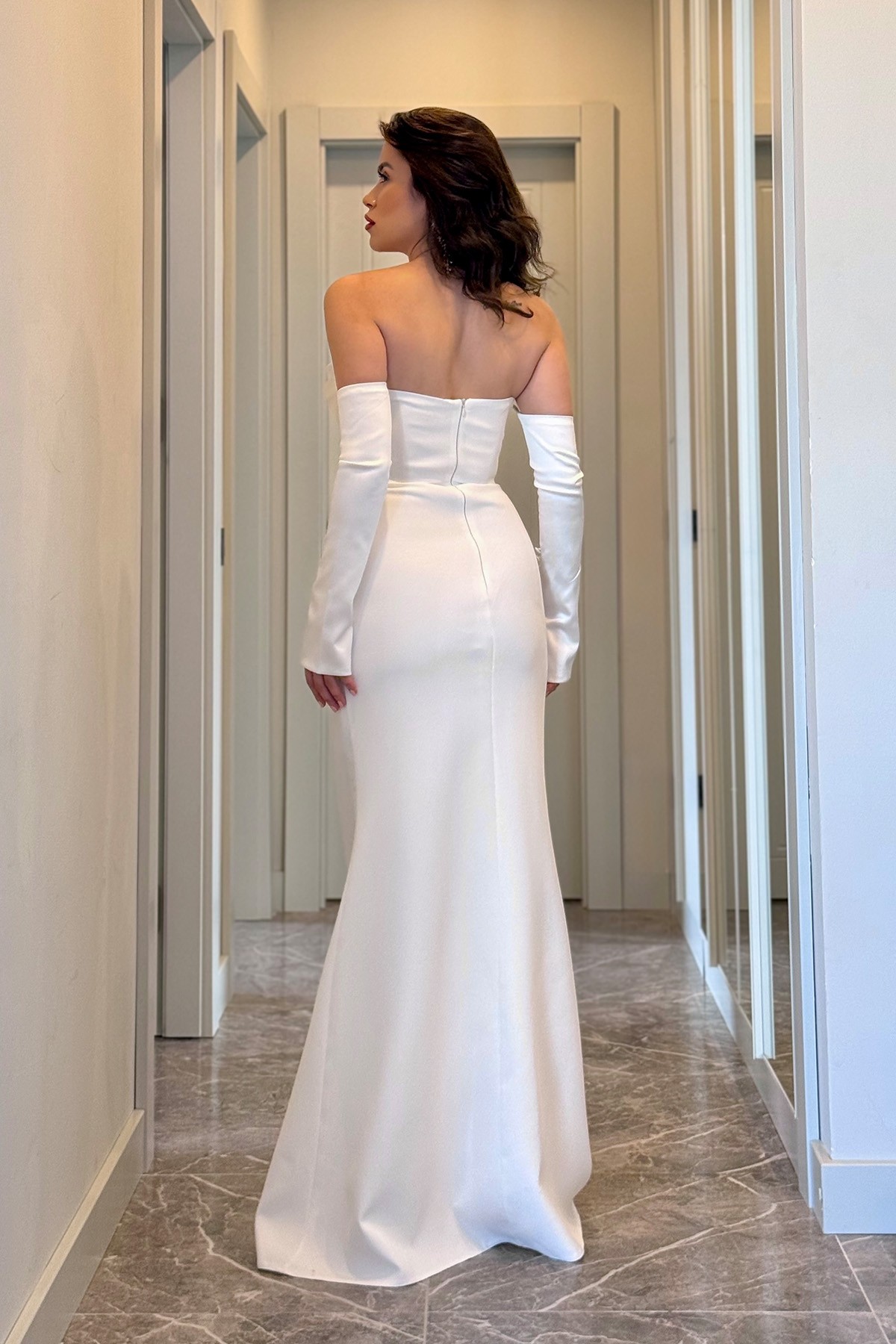 Premium Asarlı Davet Elbisesi