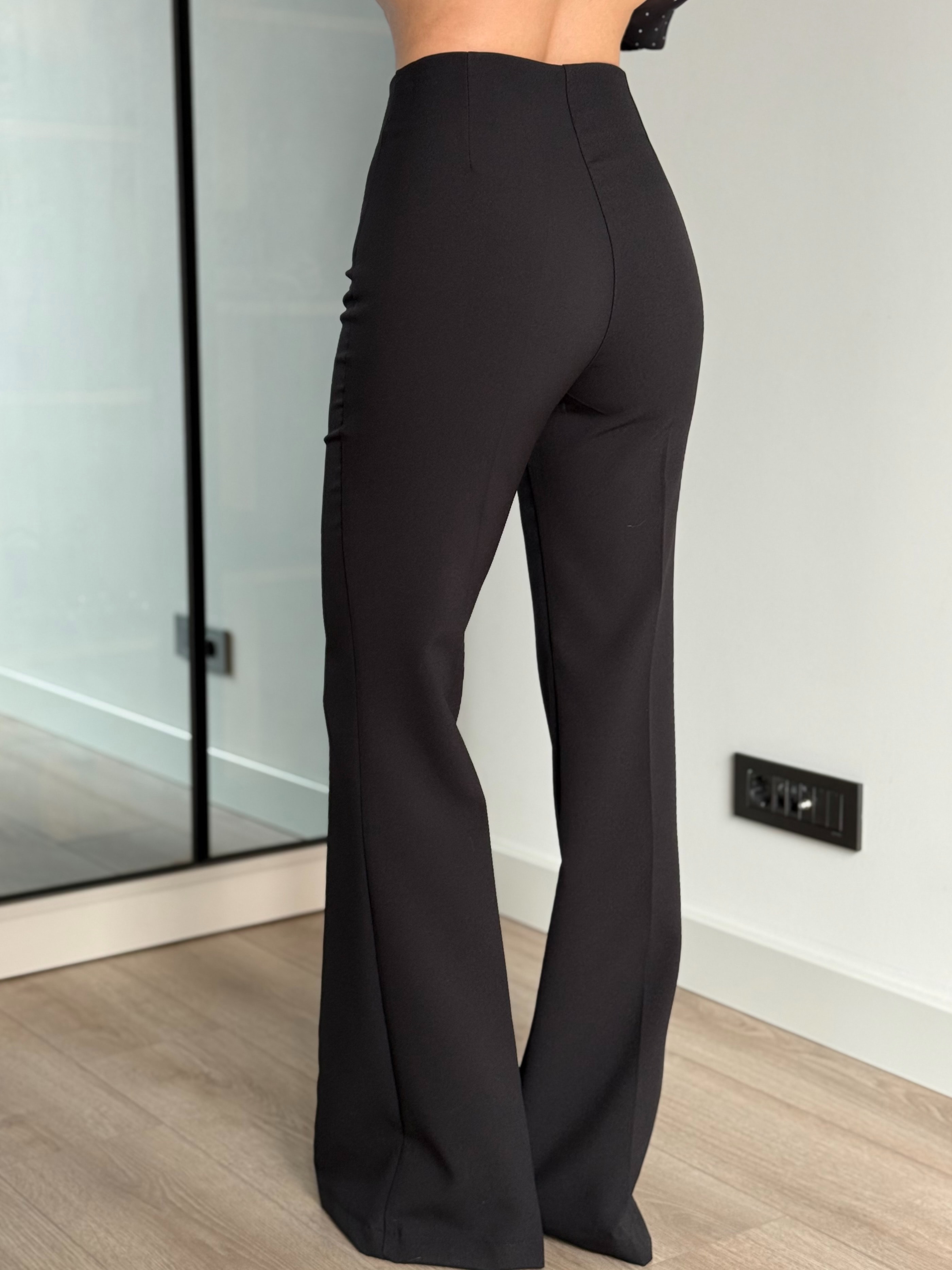 Yüksek Bel Toparlayıcı Pantolon - Siyah