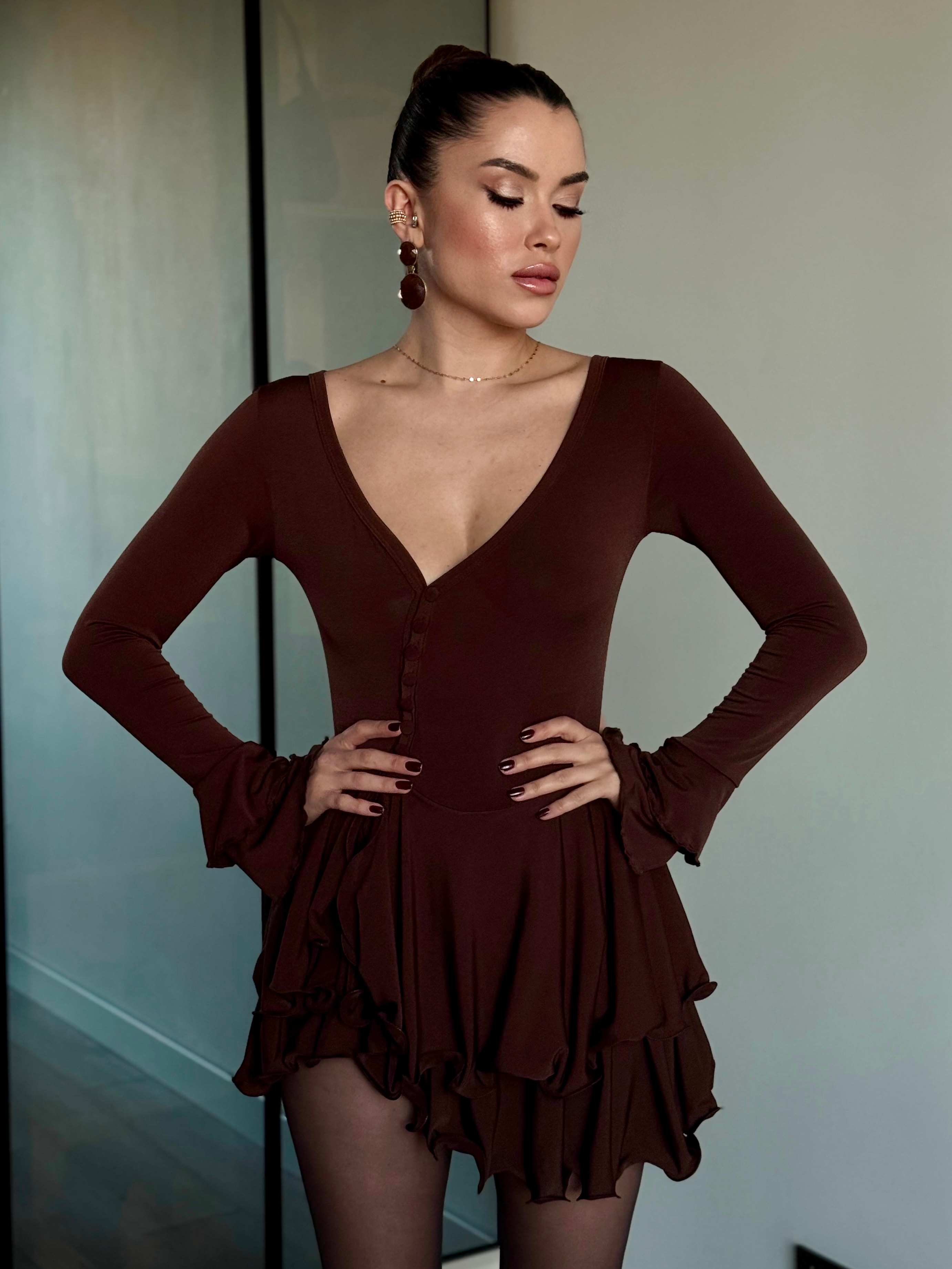 Şortlu Fırfır Elbise