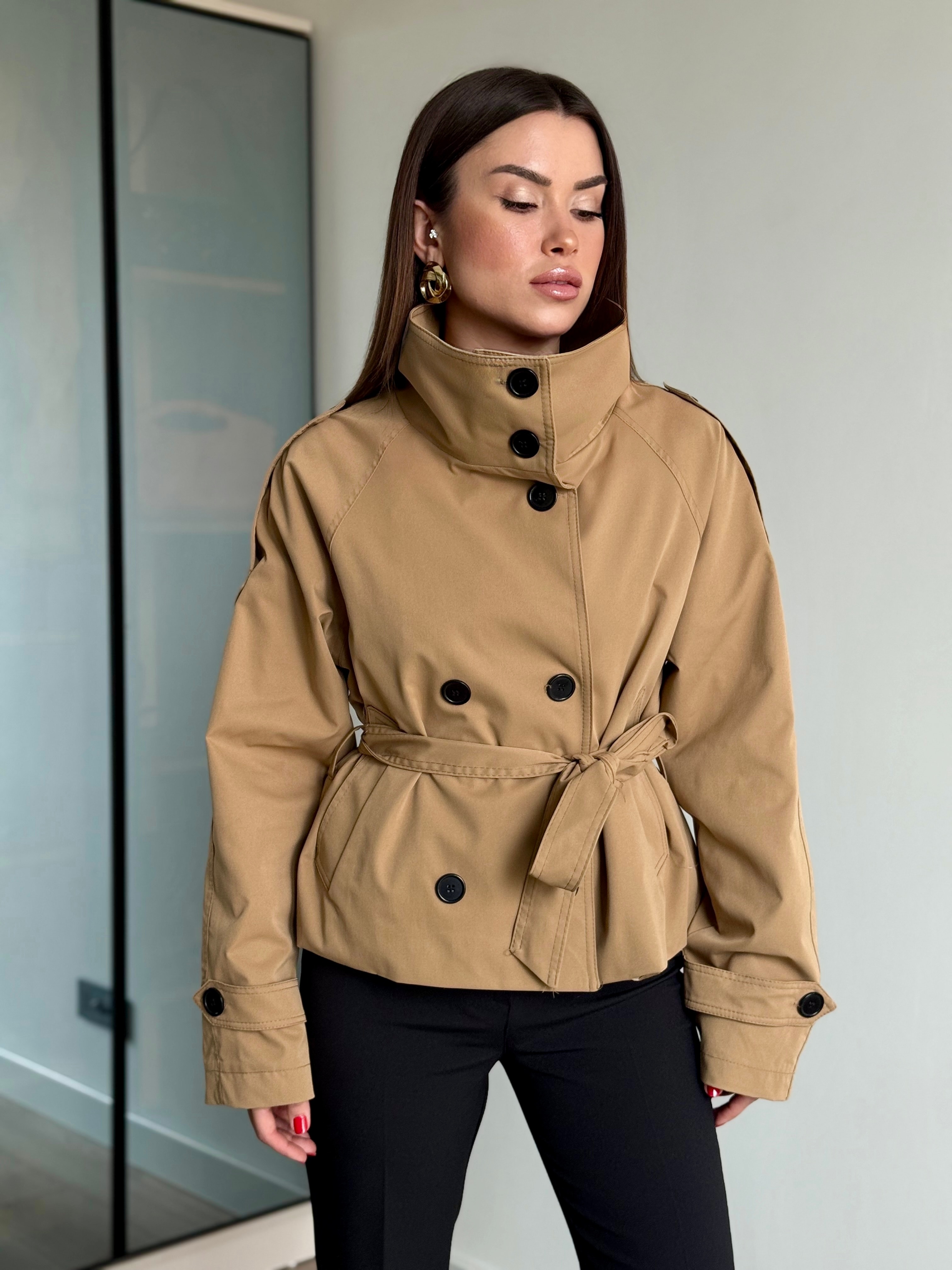 Astarlı Trenç Ceket  - Camel