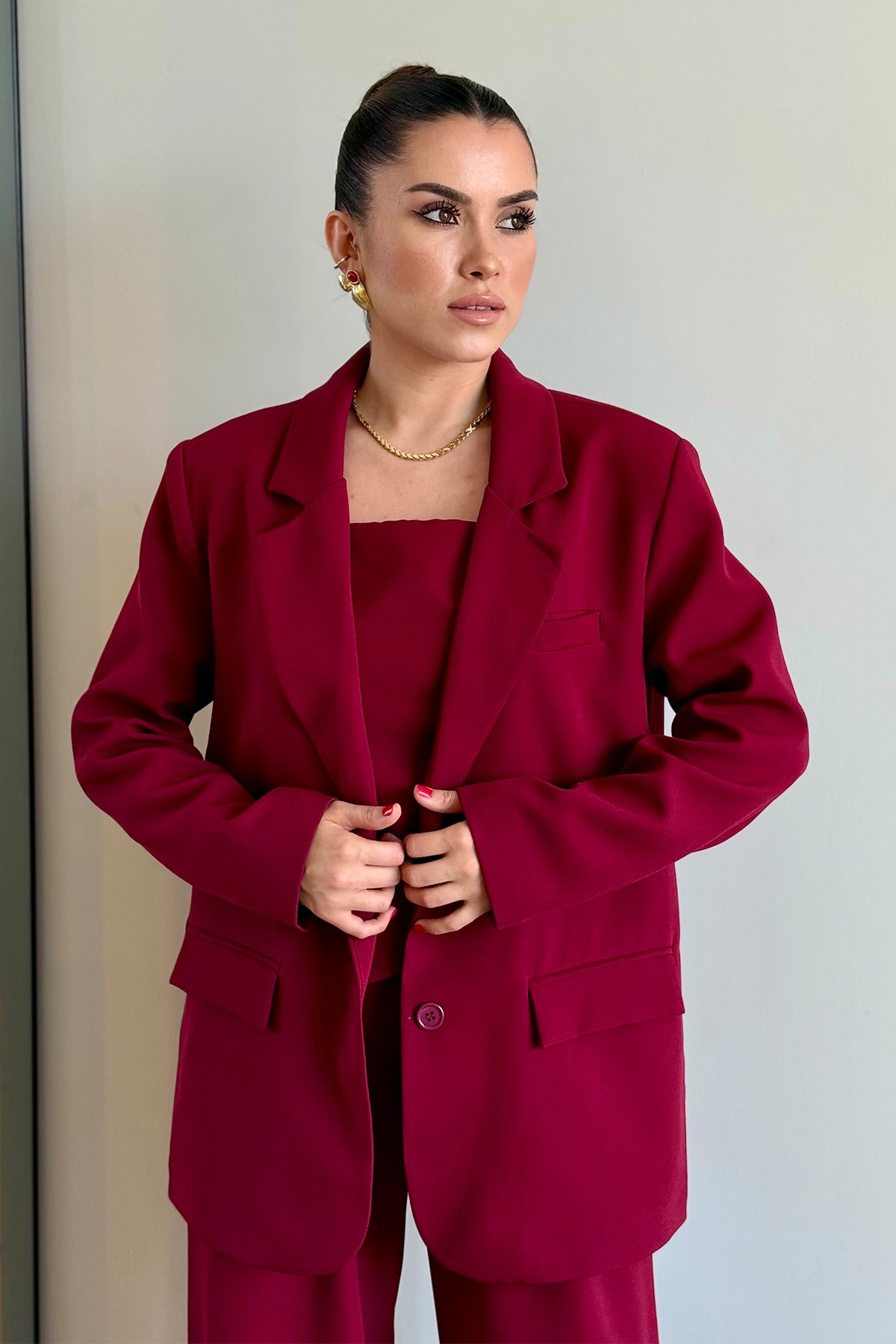 3'Lü Set Takım - Bordo