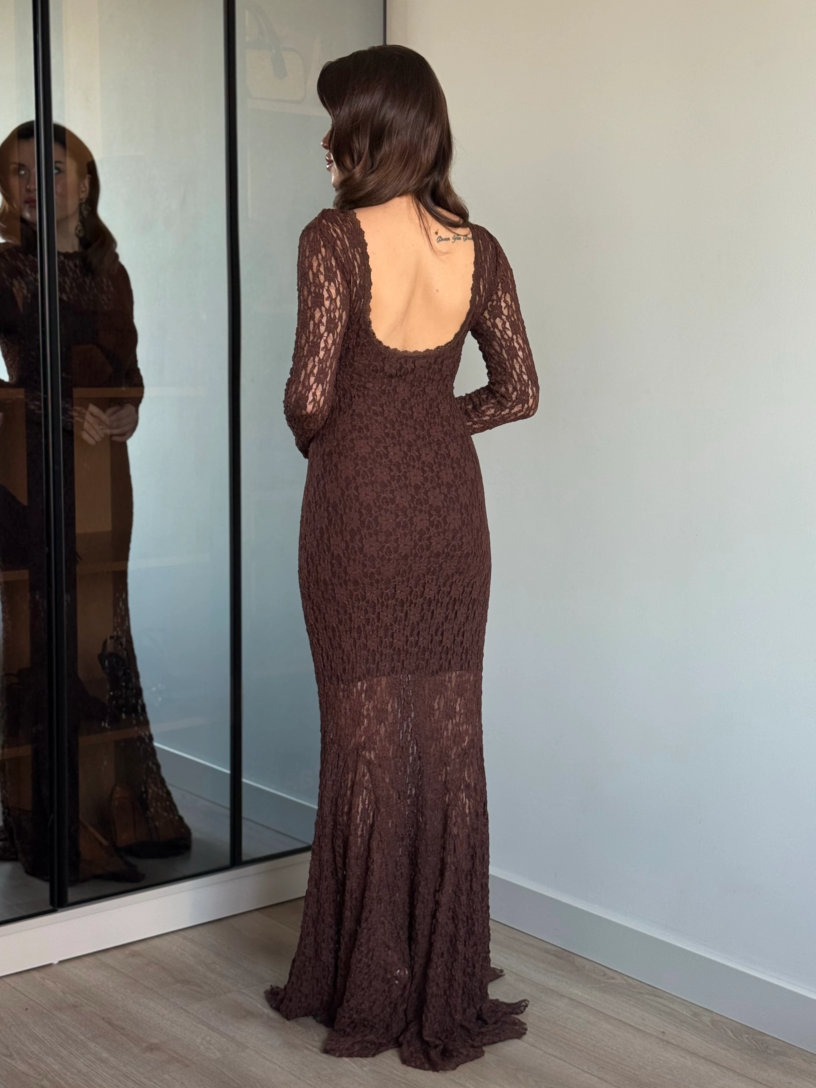 Astarlı Dantel Elbise