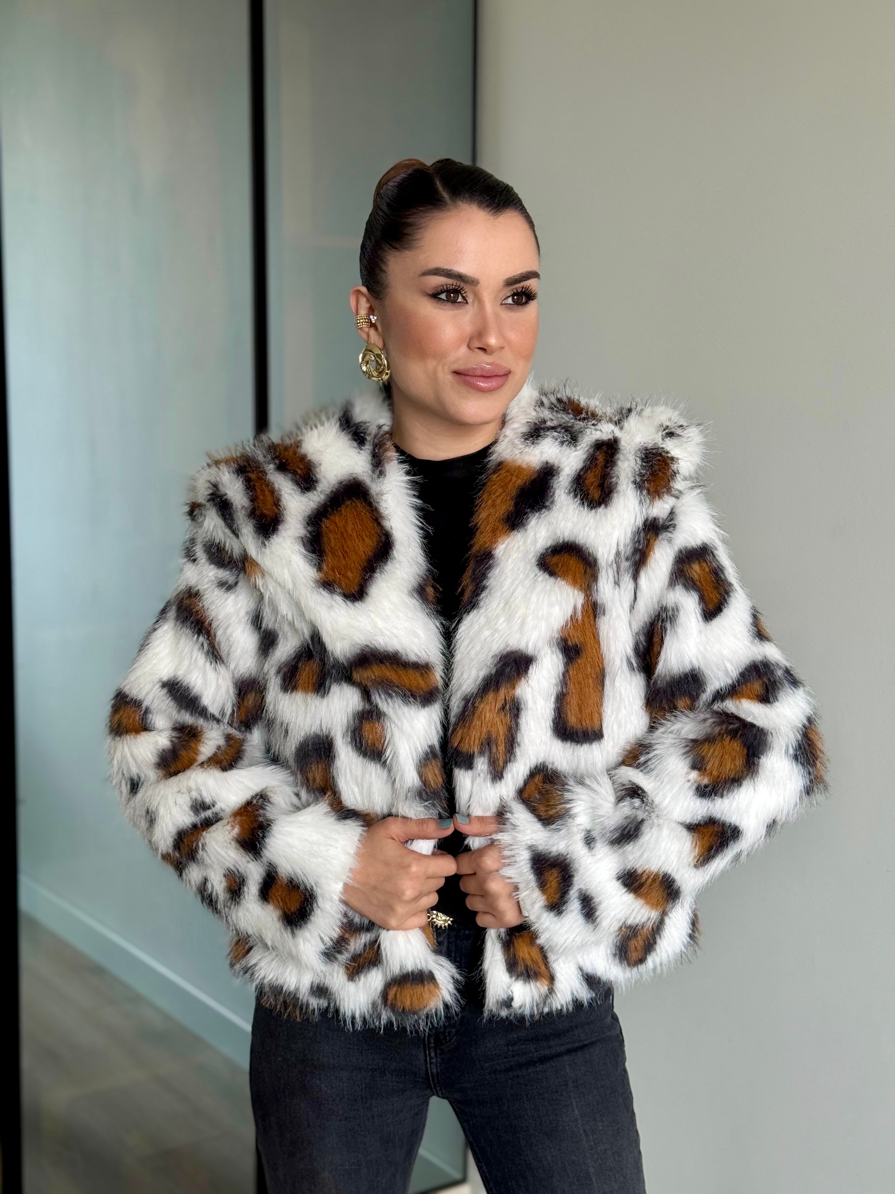 Desenli Kürk - turuncu