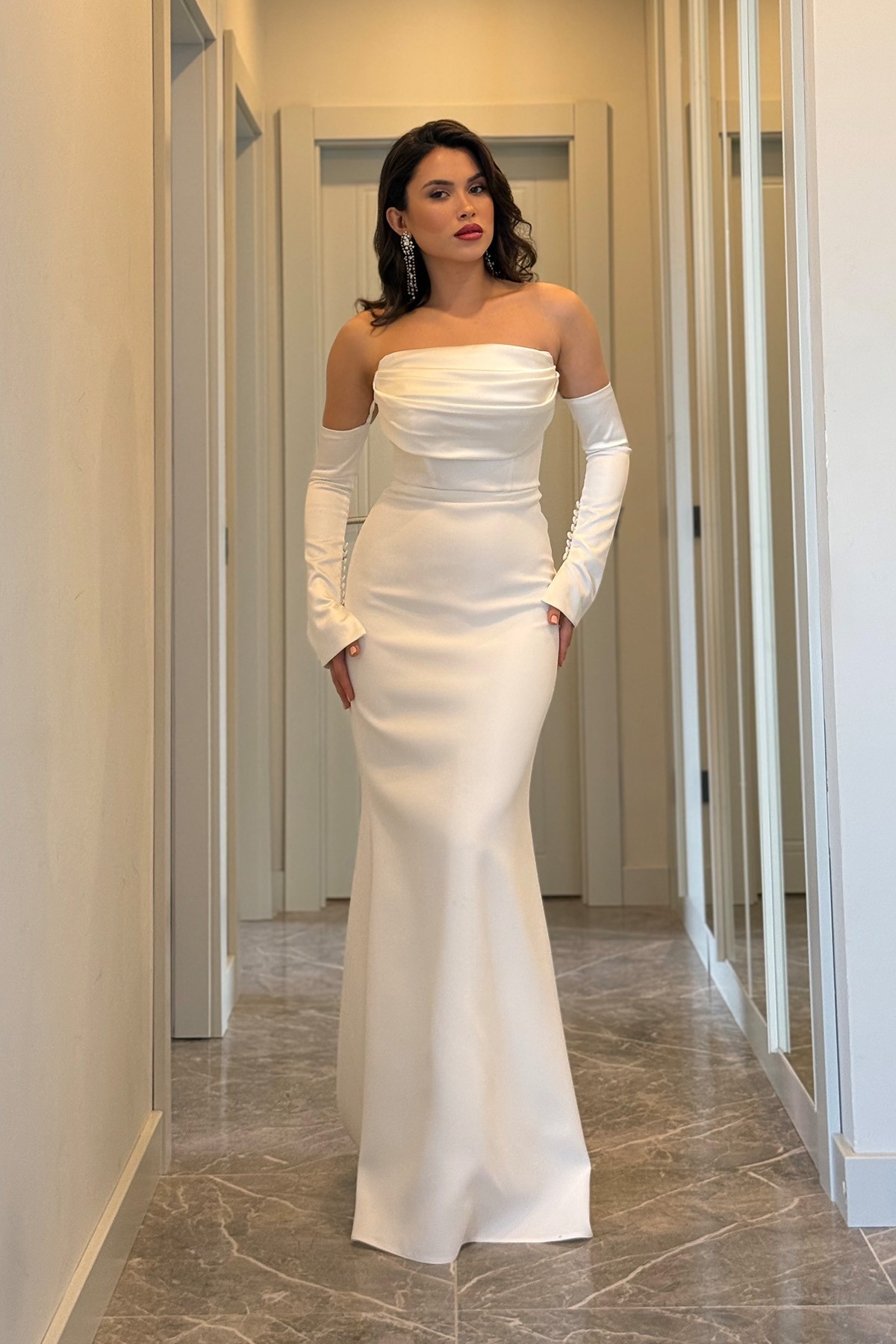 Premium Asarlı Davet Elbisesi