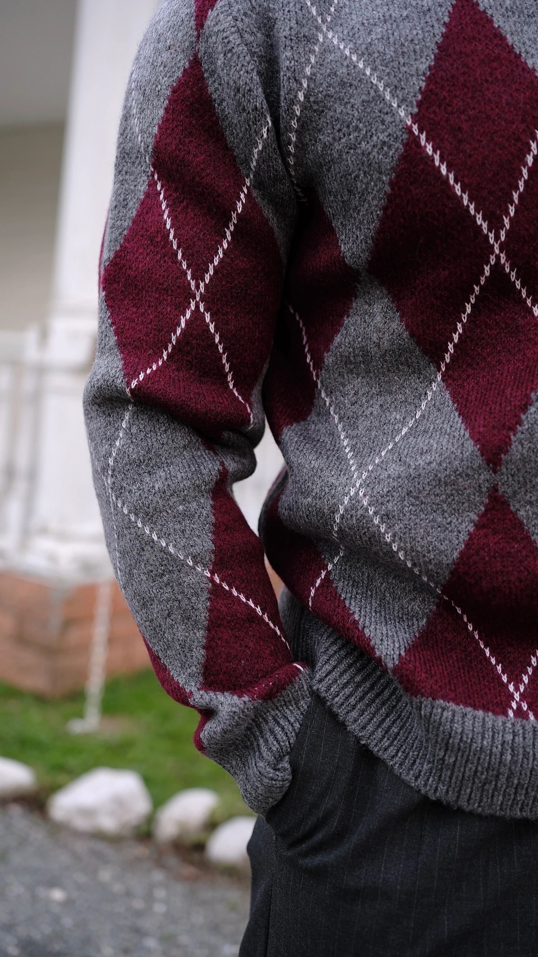 Jakarlı Baklava Desenli Kazak