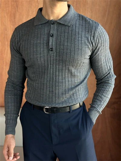 Kensley Pamuklu Triko BCH1001 - Antrasit main variant image