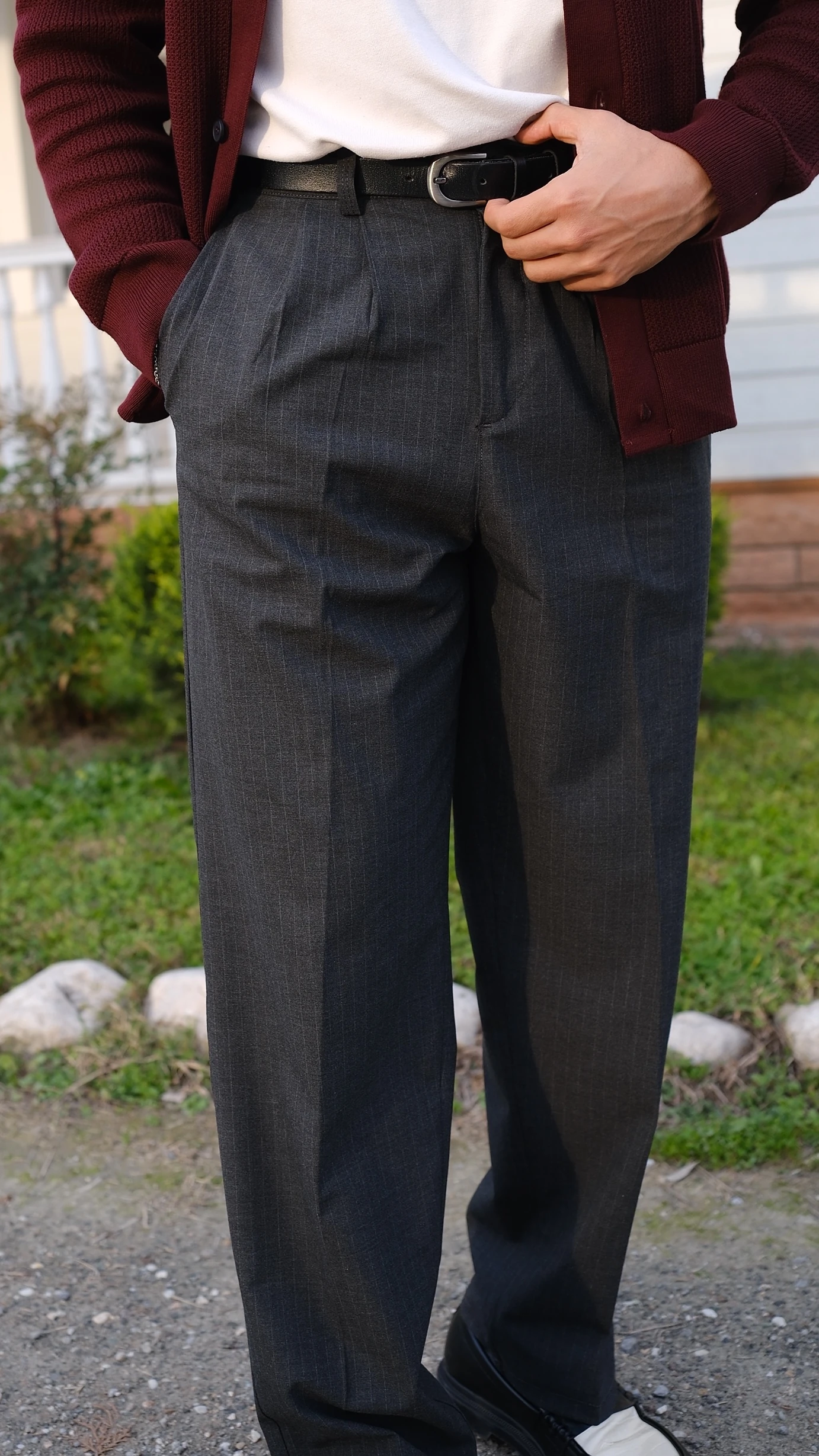 Relaxed Fit Çizgili Pantolon image